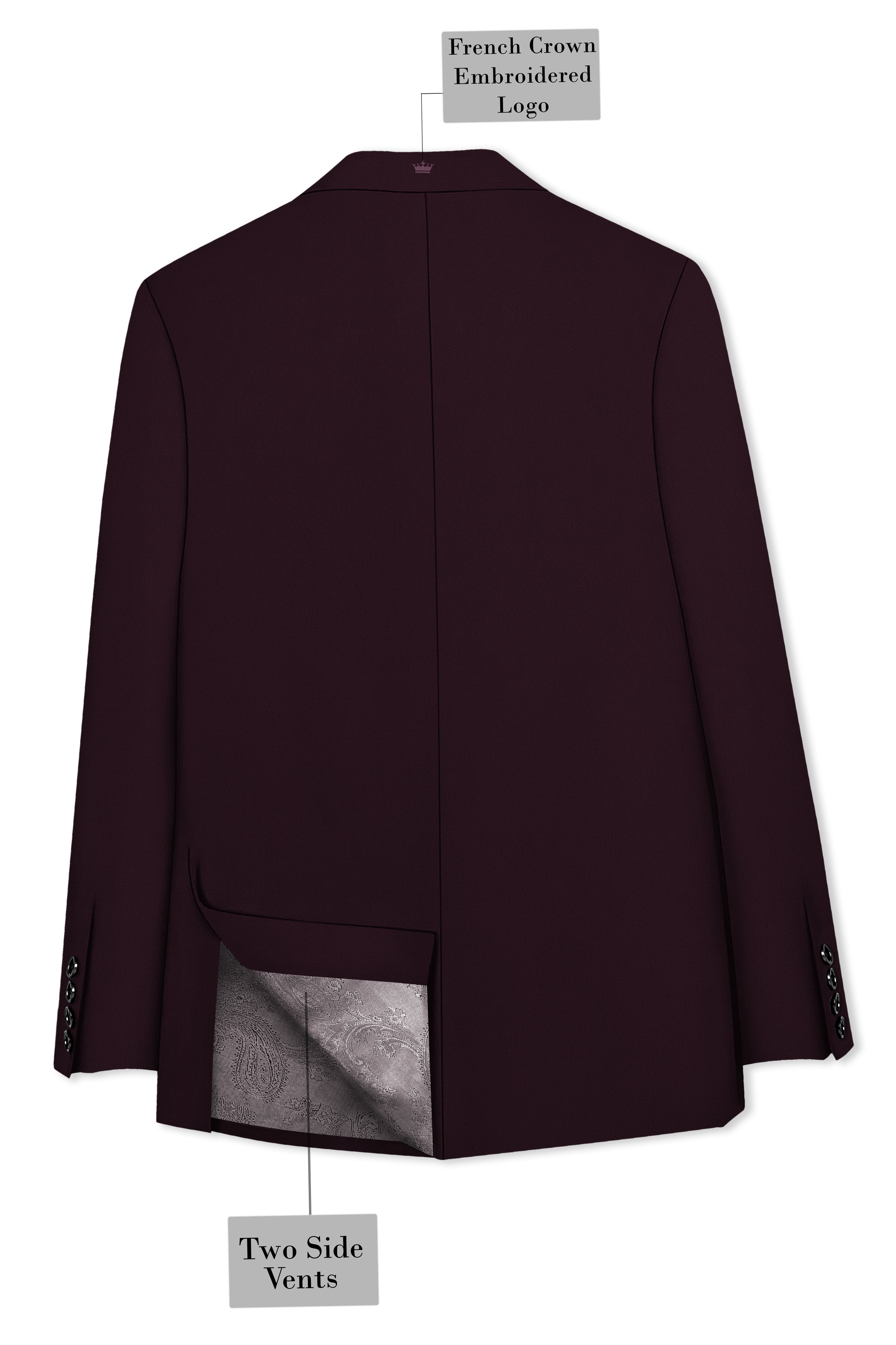 Imperio-korean Eclipse Purple 4-Way Stretch Wrinkle-Free Wool Rich Double Breasted Suit