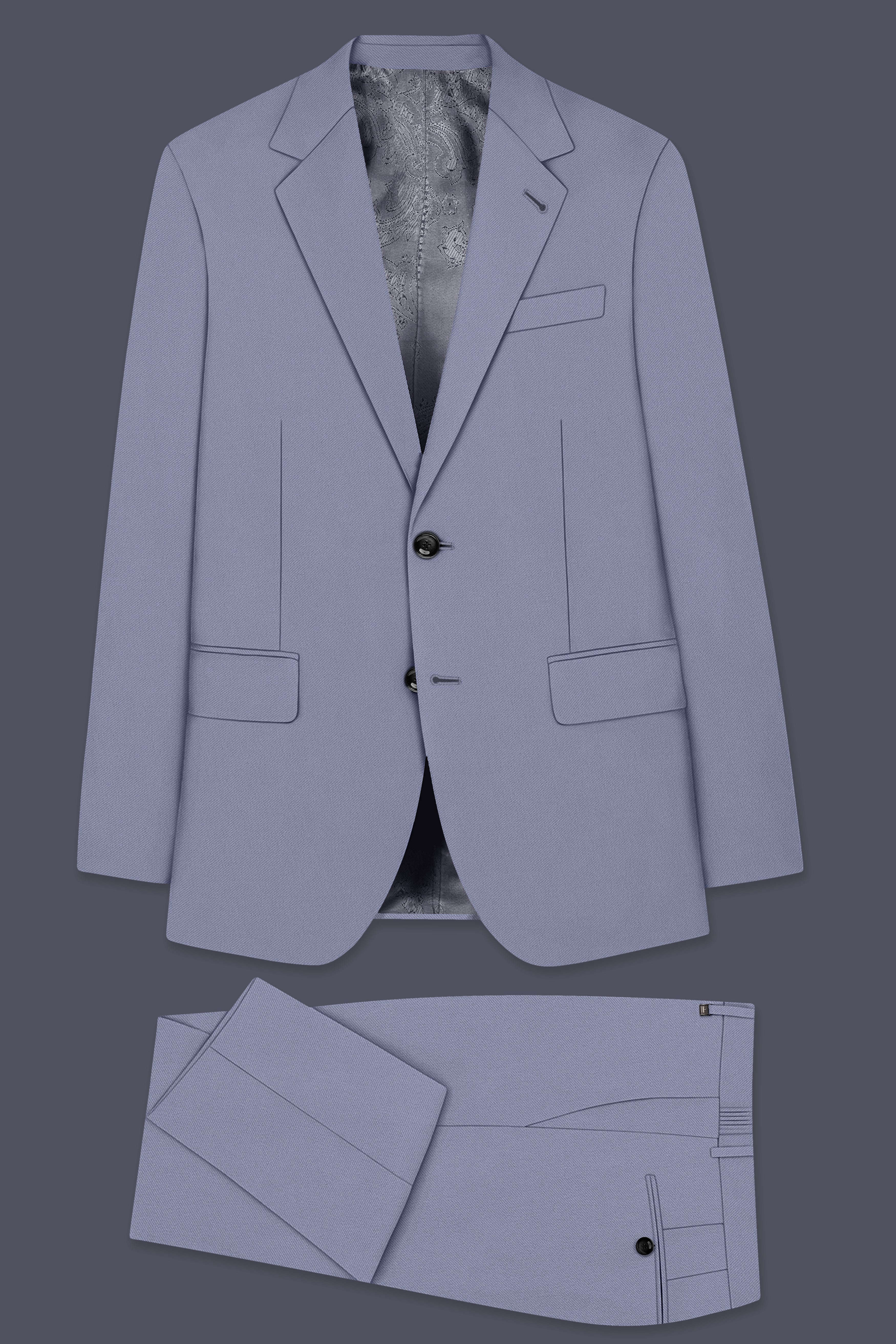 Sterling-Manatee Gray Wool Rich Slight Stretch Single Breasted Suit