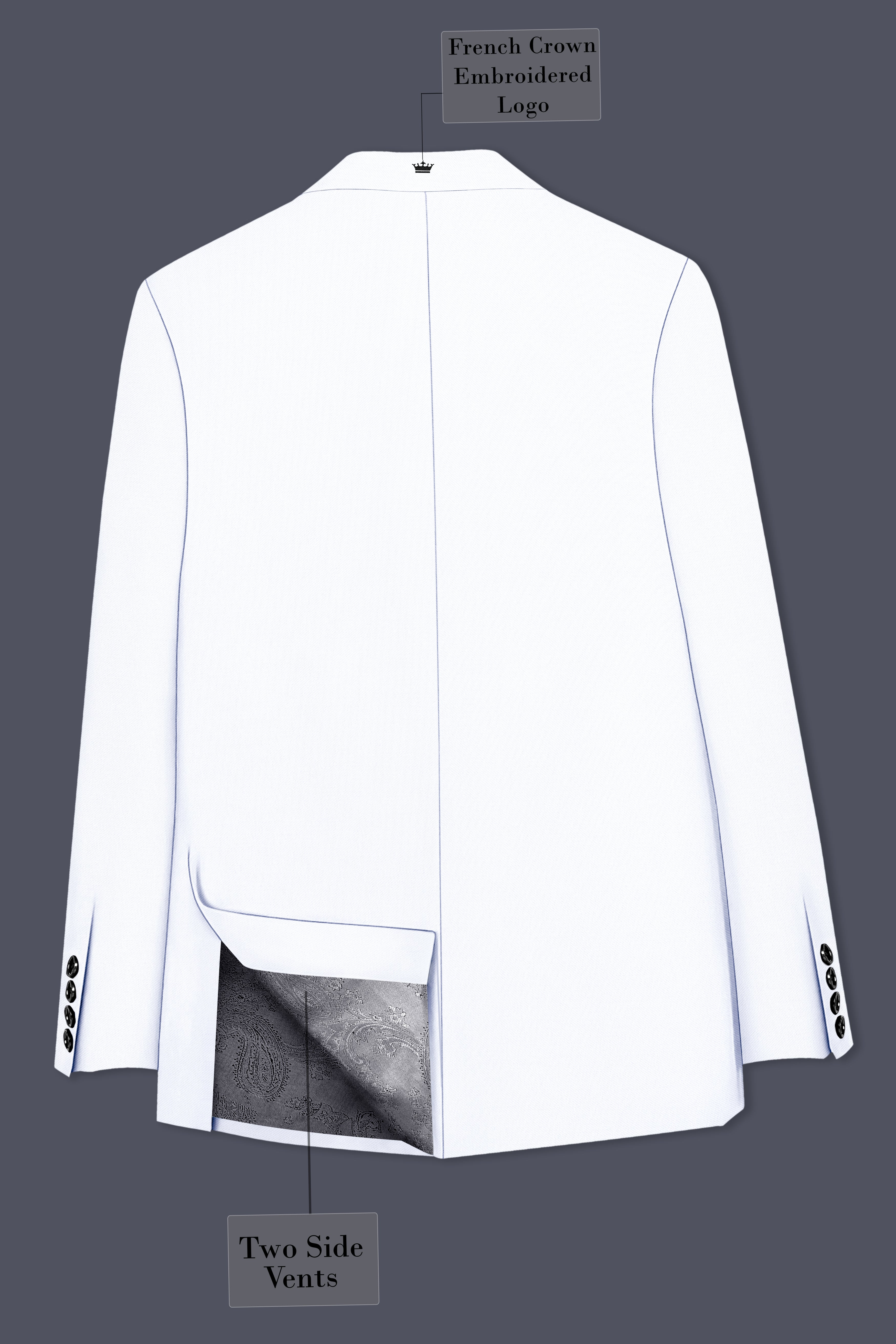 Ivory-Bright White Wool Rich Slight Stretch Single Breasted Suit