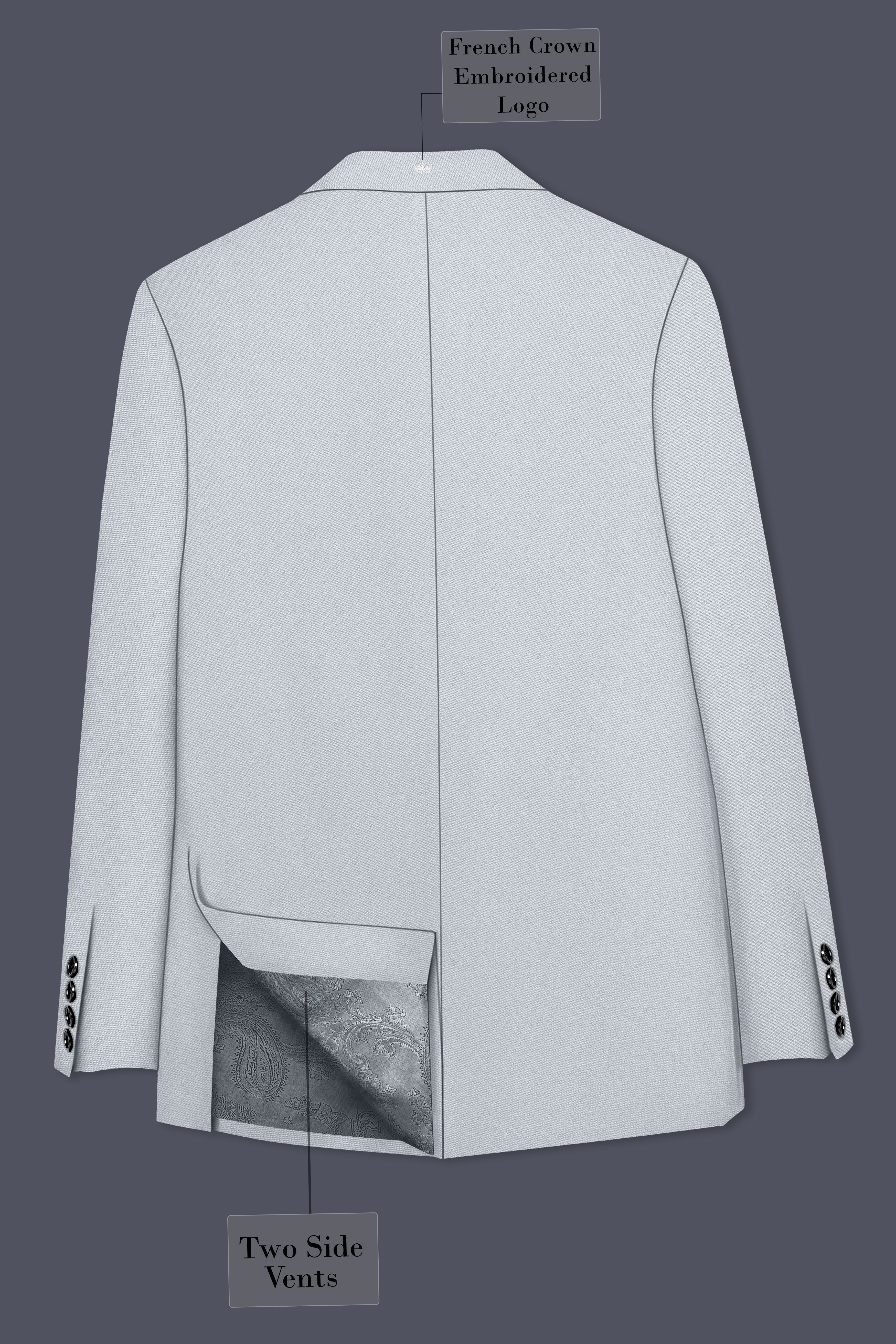 Slate-Mystic Gray Wool Rich Slight Stretch Single Breasted Suit