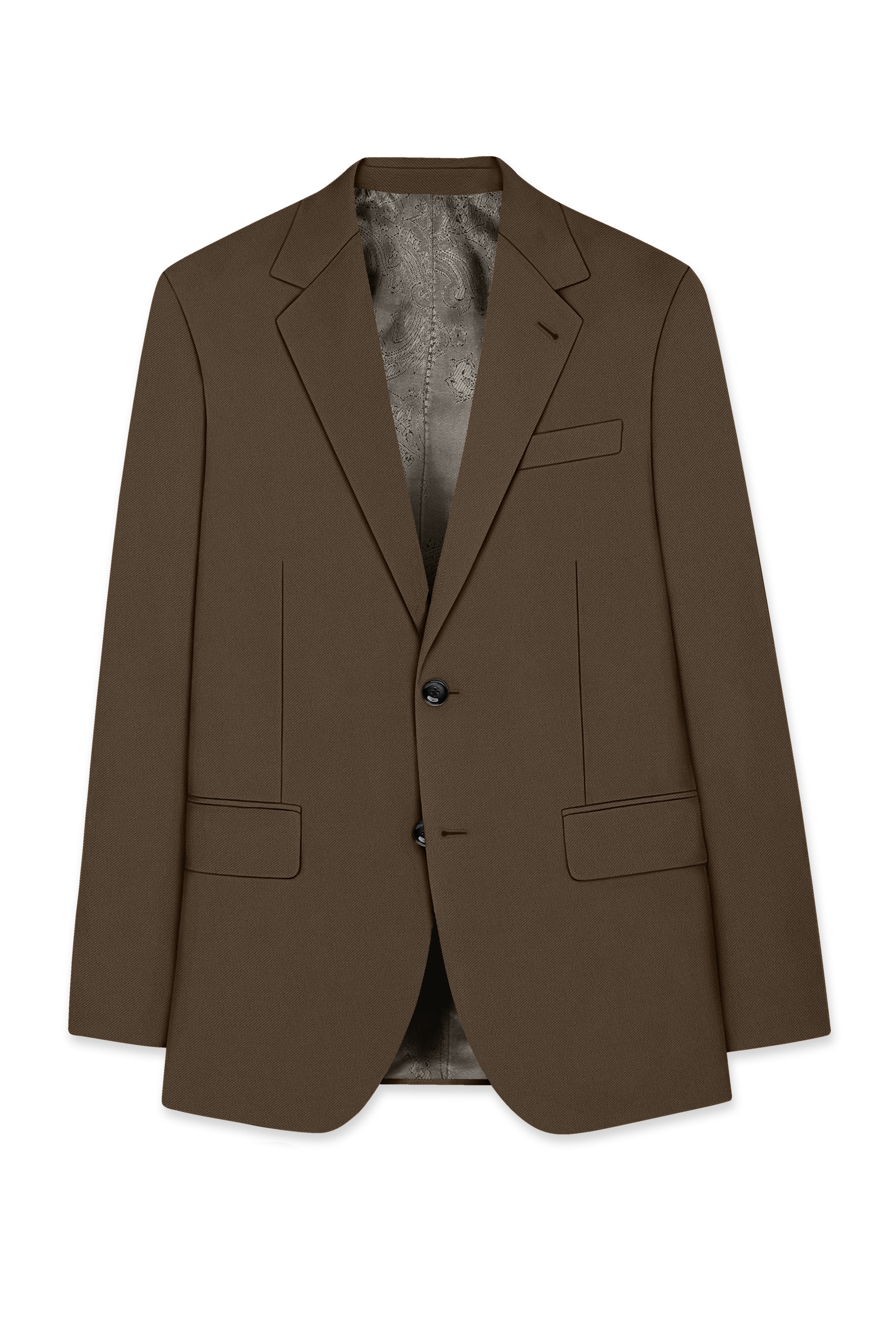 Prestige-Lisbon Brown Wool Rich Slight Stretch Single Breasted Suit