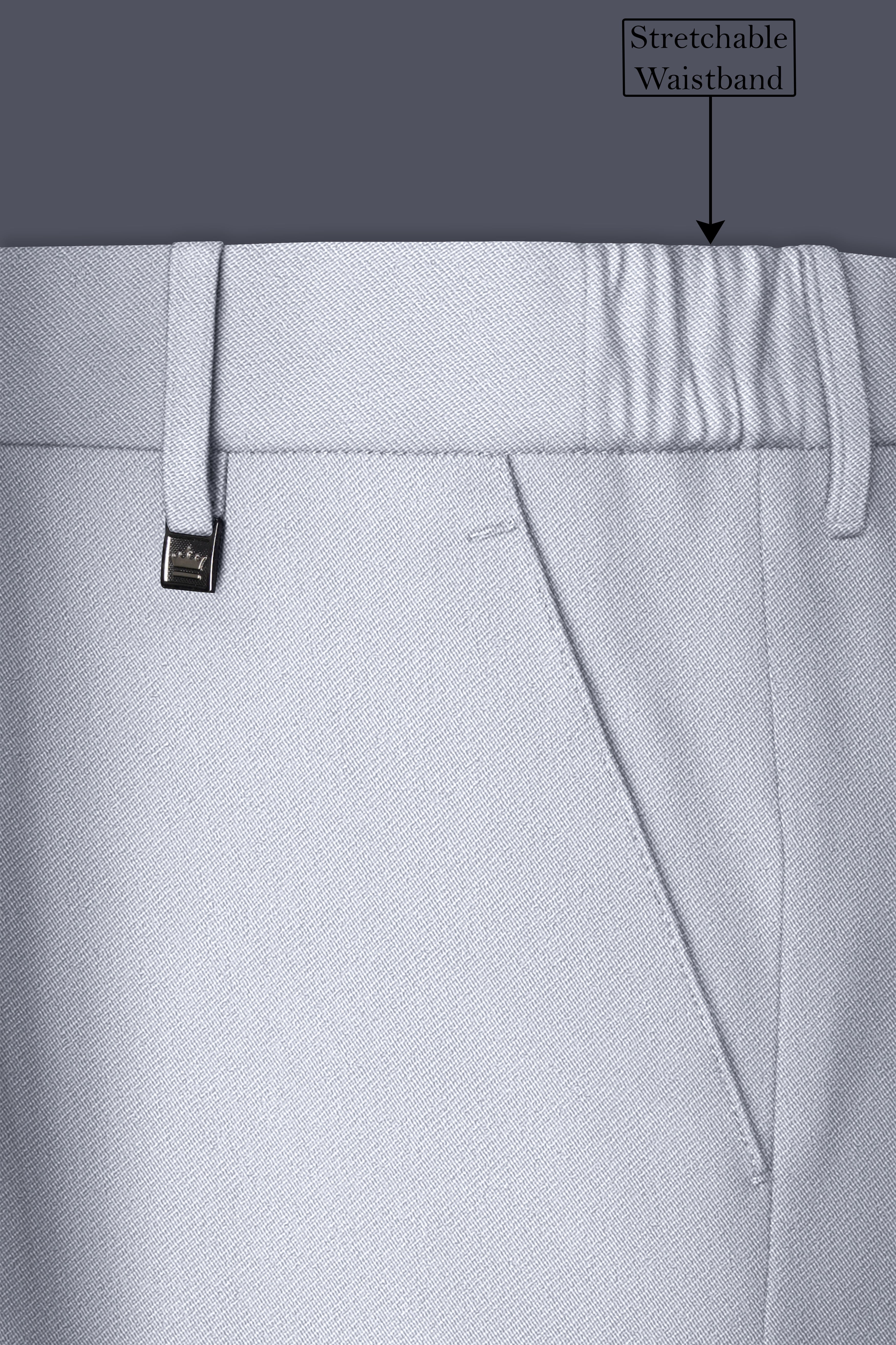 Azure-Periwinkle Gray Wool Rich Slight Stretch Single Breasted Suit