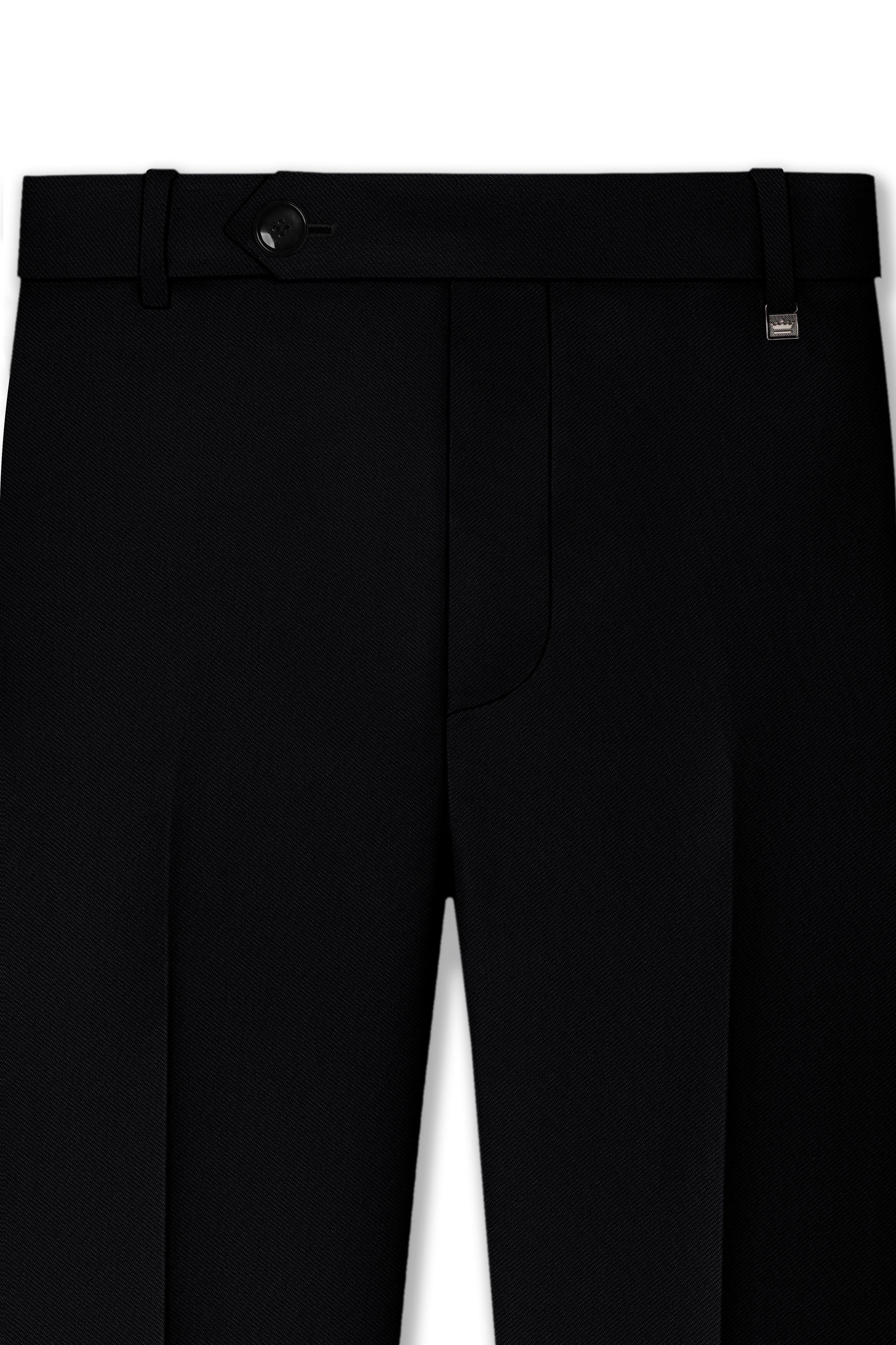 Noir-Jade Black Wool Rich Slight Stretch Single Breasted Suit