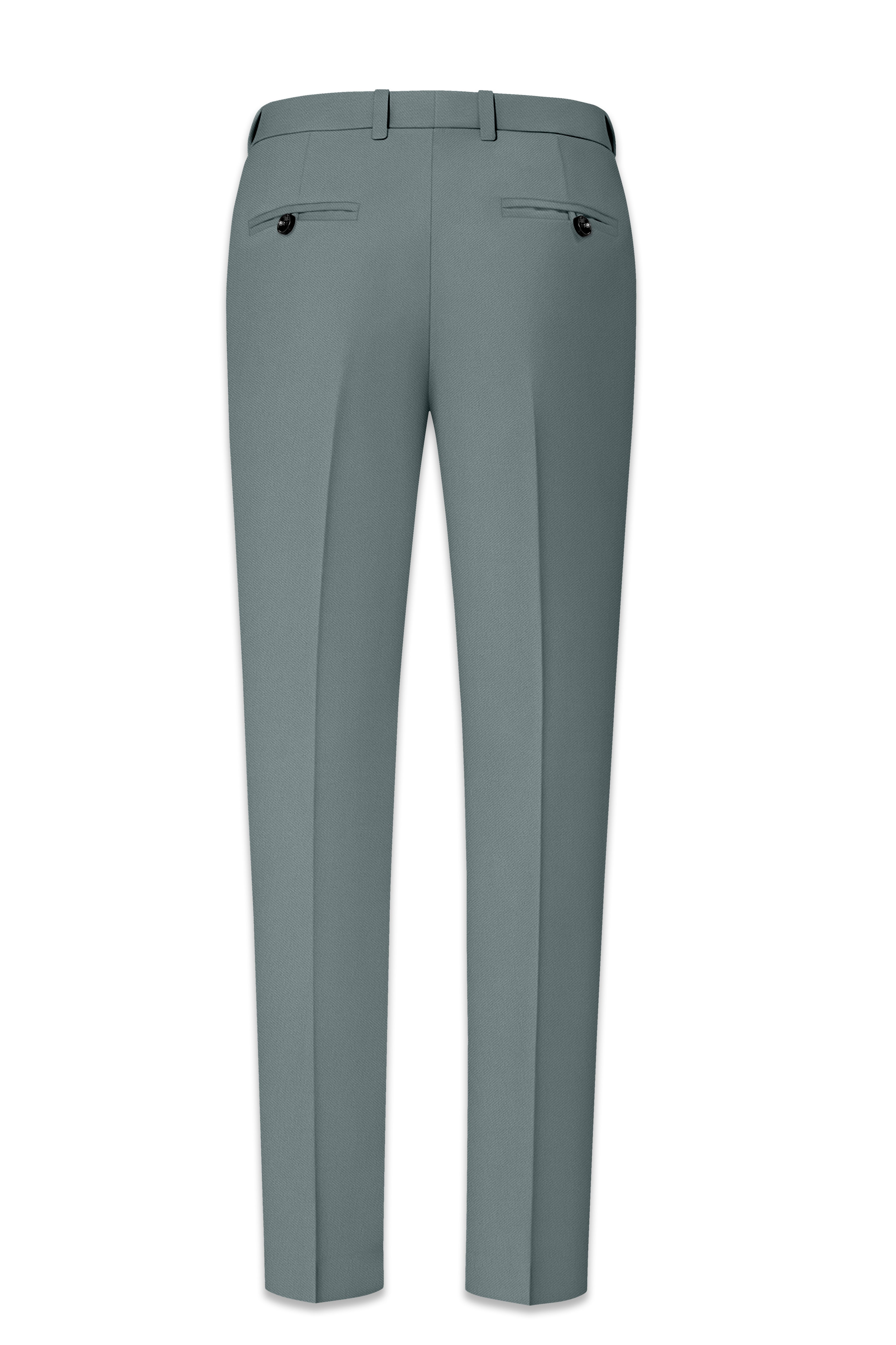 Verdant-Raven Green Wool Rich Slight Stretch Single Breasted Suit