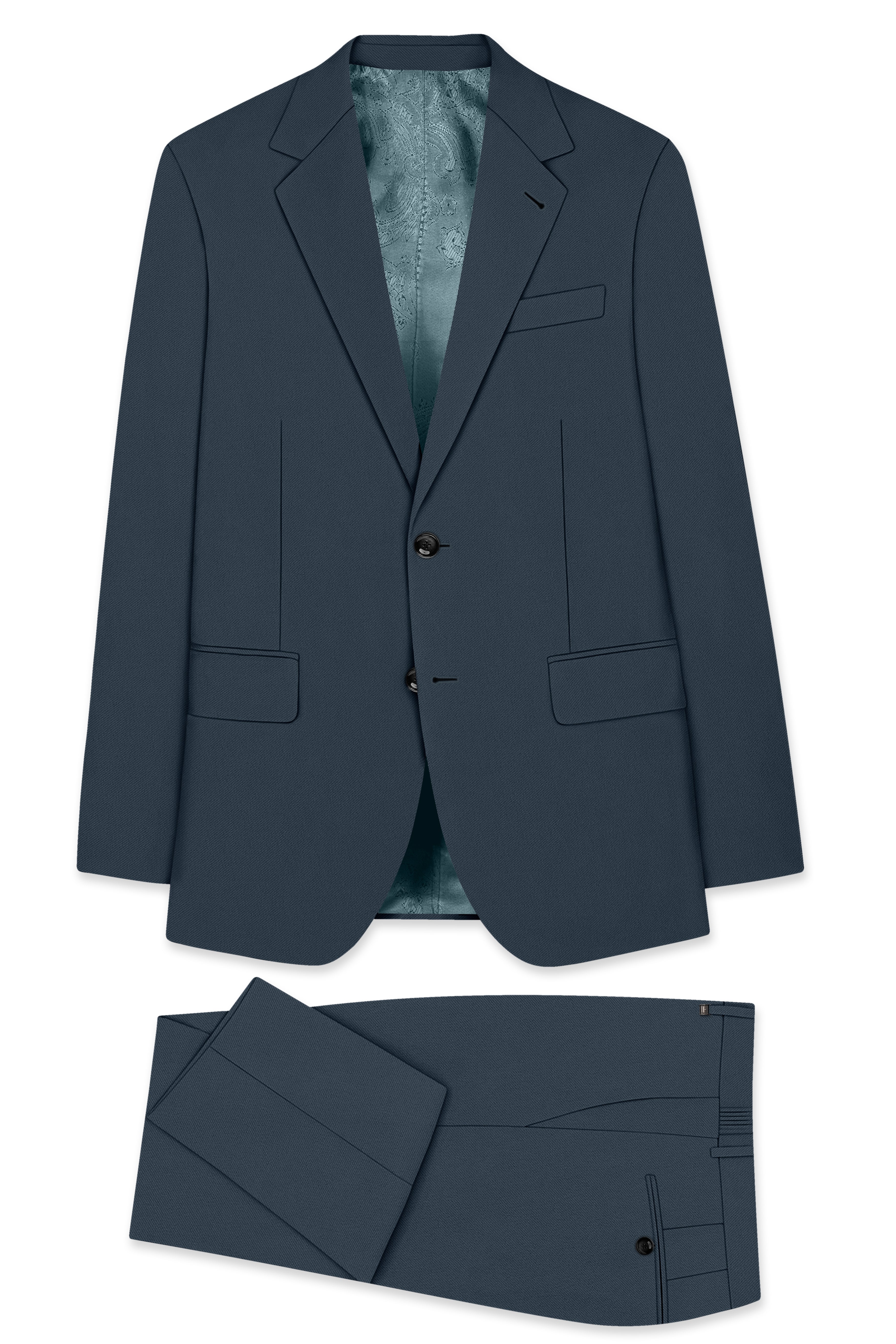 Titan-Shark Gray Wool Rich Slight Stretch Single Breasted Suit