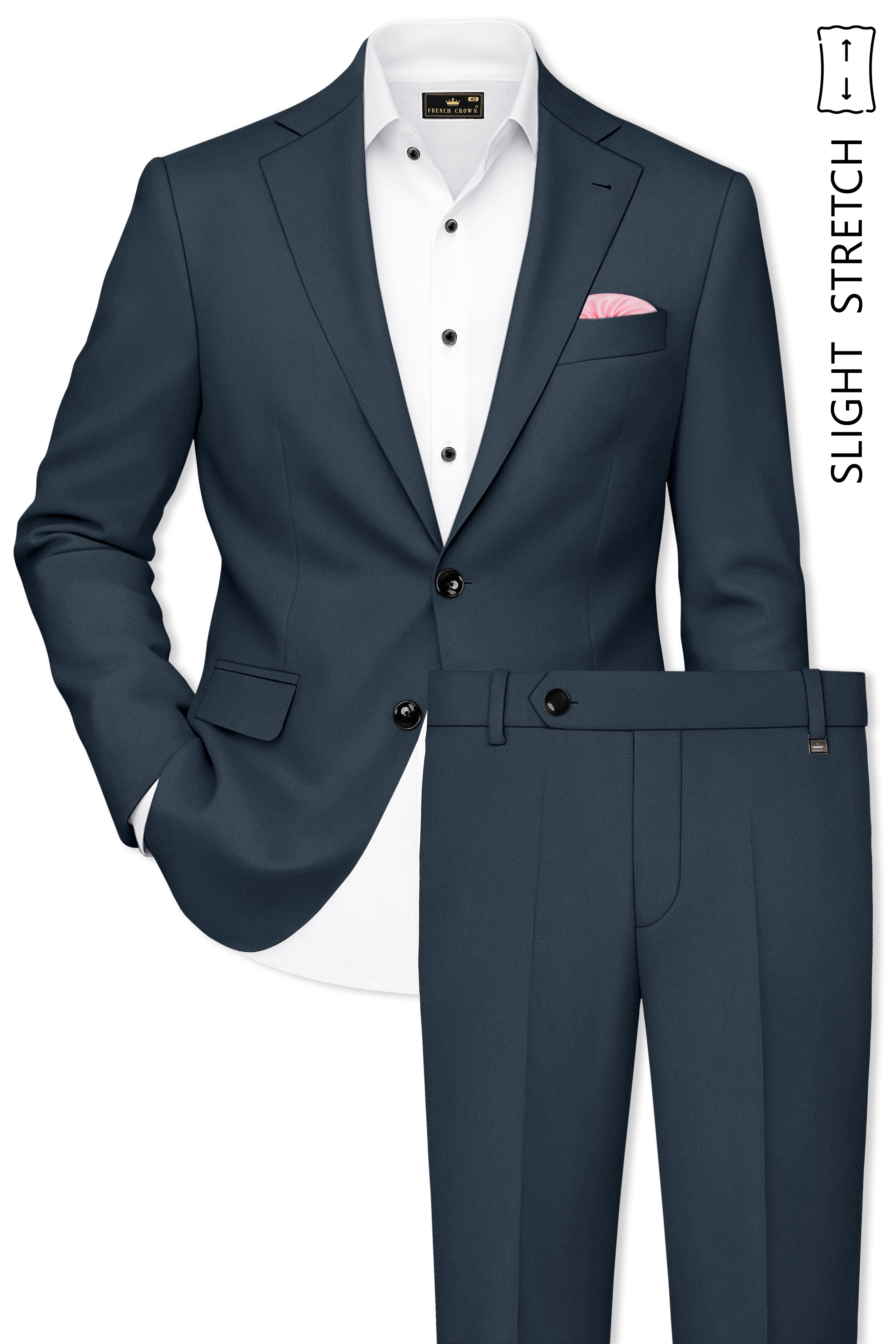Titan-Shark Gray Wool Rich Slight Stretch Single Breasted Suit
