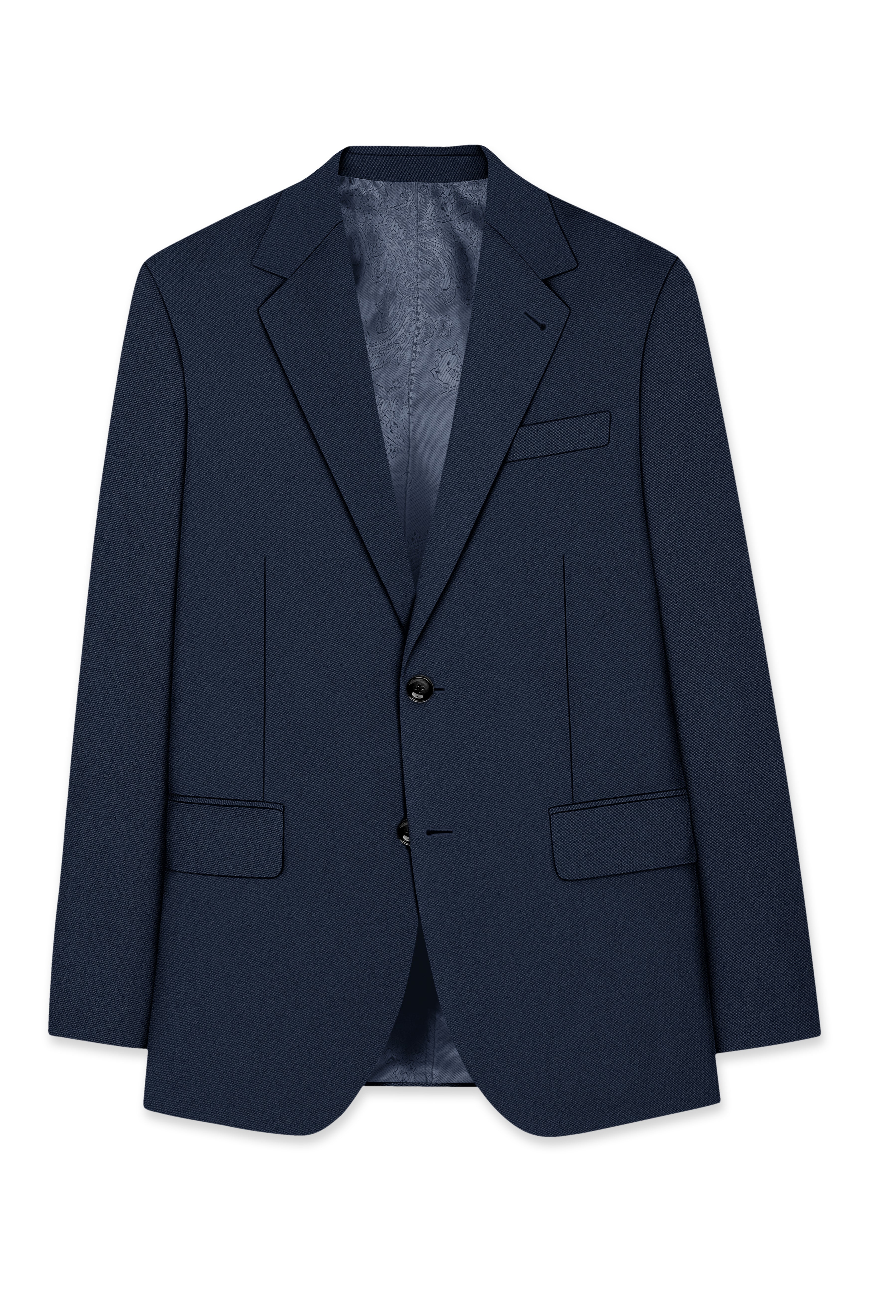 Nautis-Baltic Blue Wool Rich Slight Stretch Single Breasted Suit