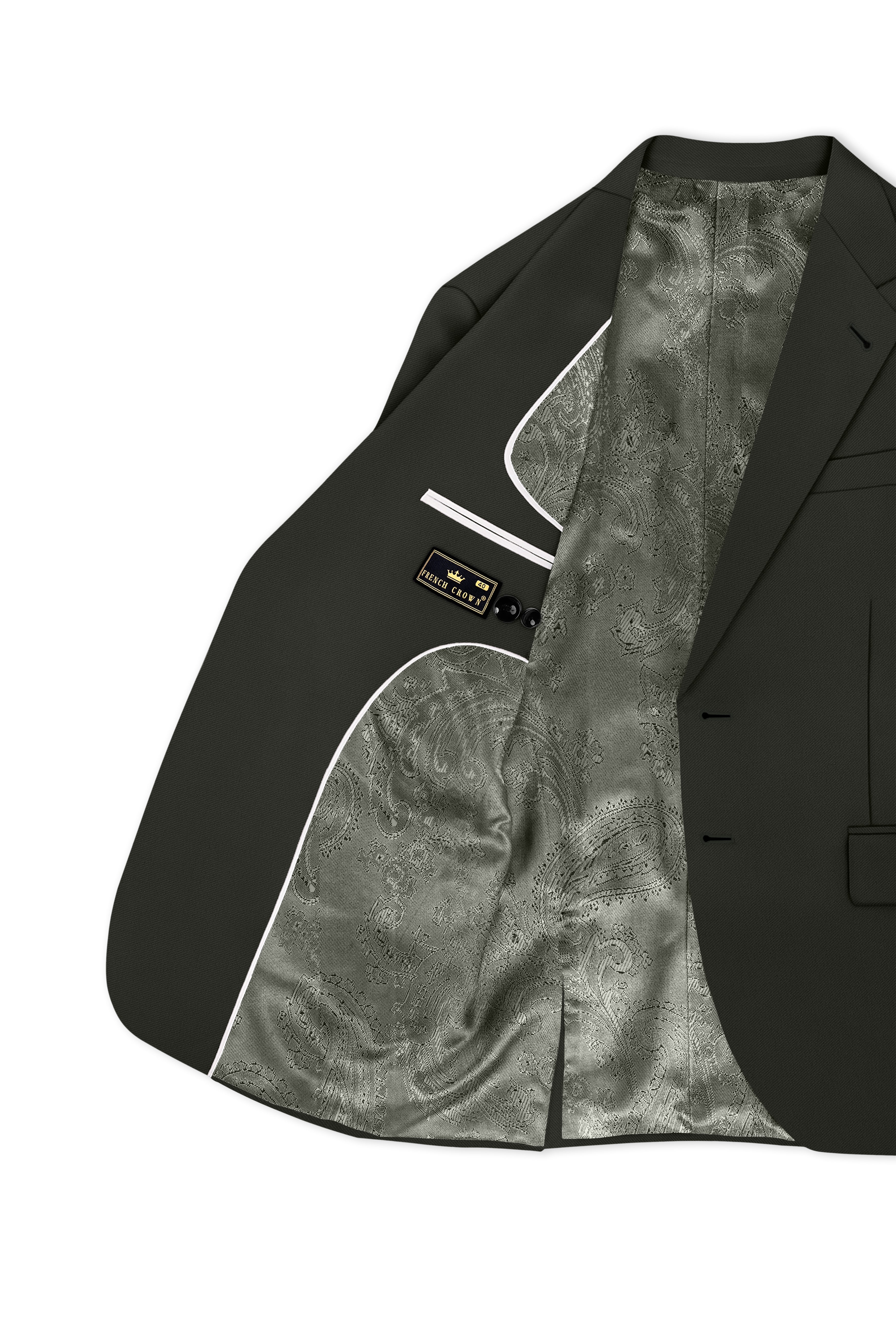 Apex-Piano Green Wool Rich Slight Stretch Single Breasted Suit