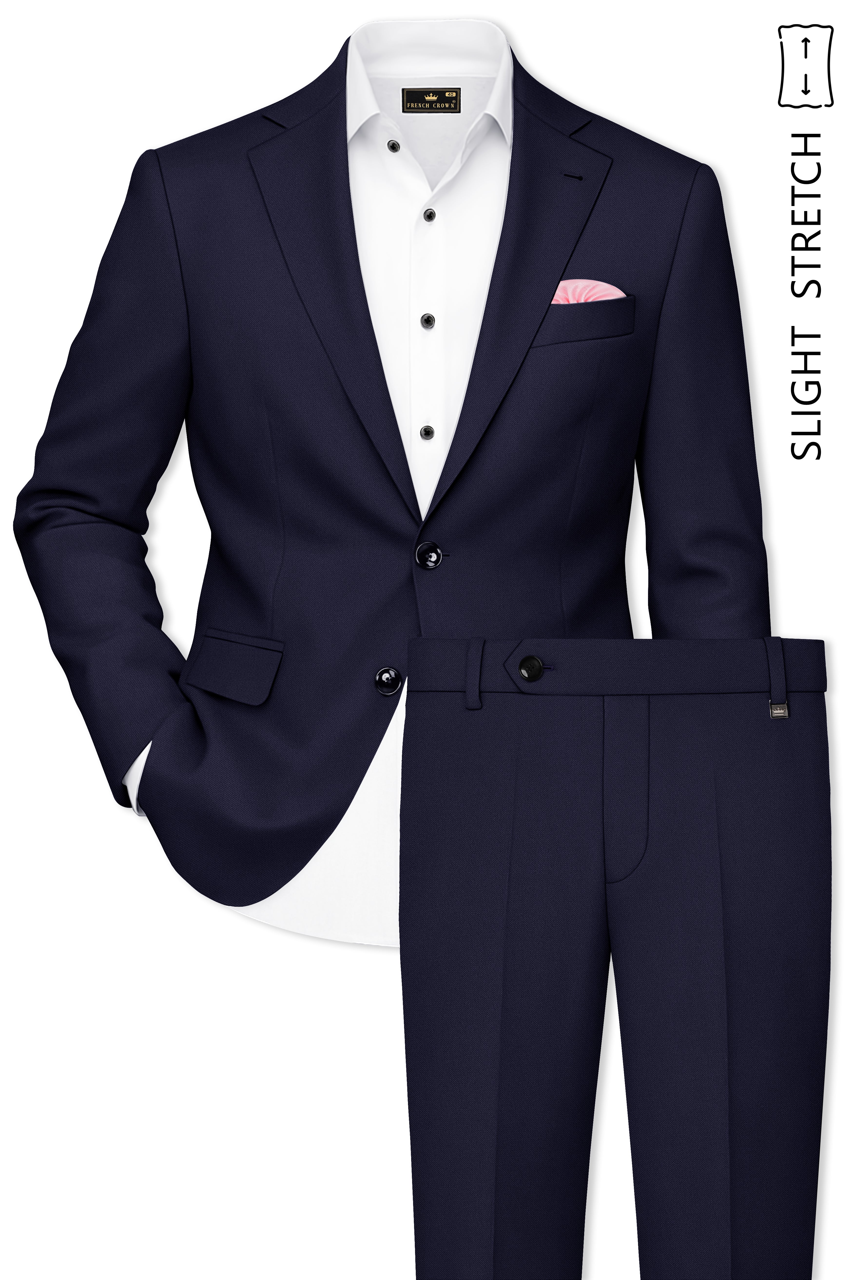 Azure-Baltic Sea Blue Wool Rich Slight Stretch Single Breasted Suit