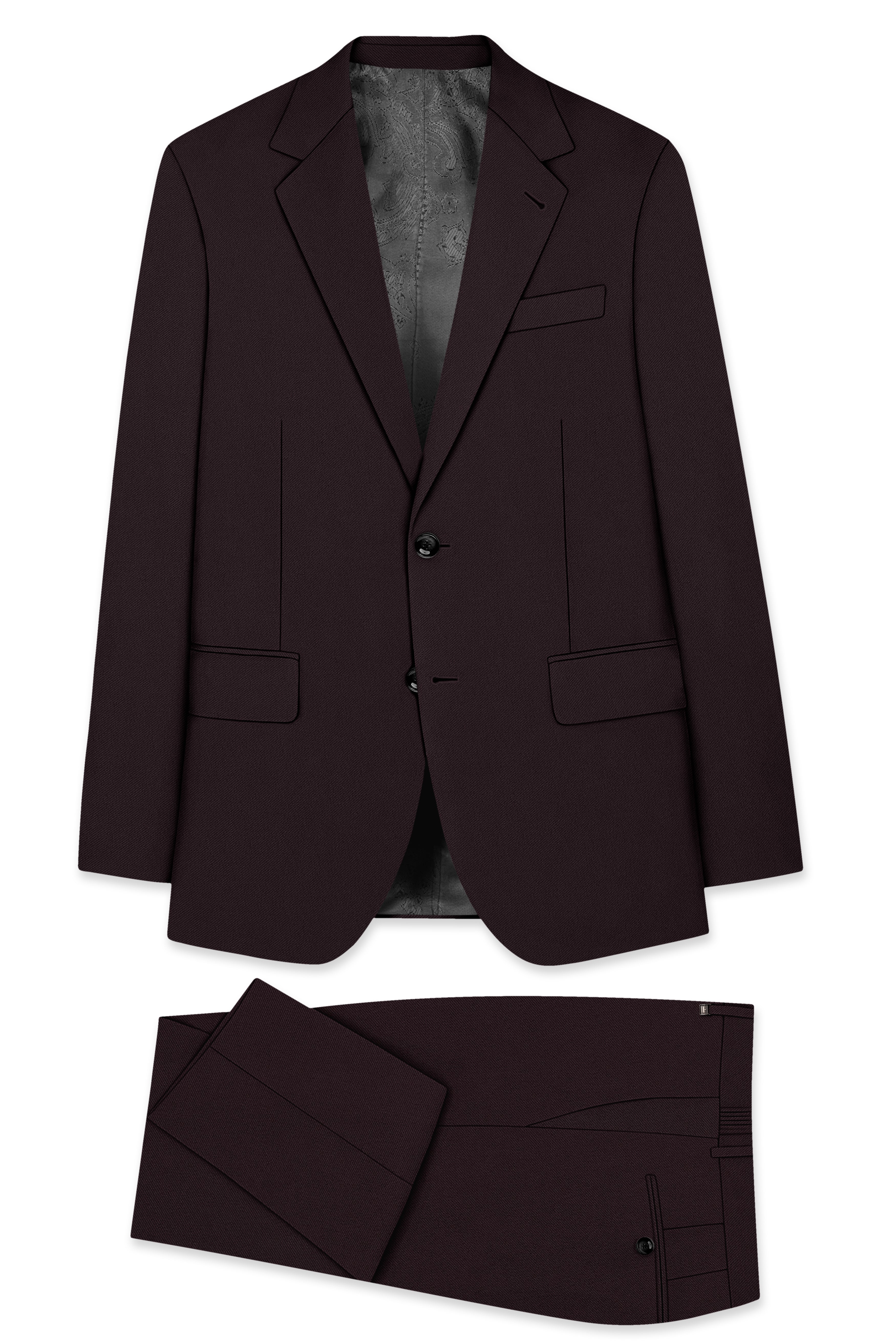 Bristol-Eclipse Brown Wool Rich Slight Stretch Single Breasted Suit