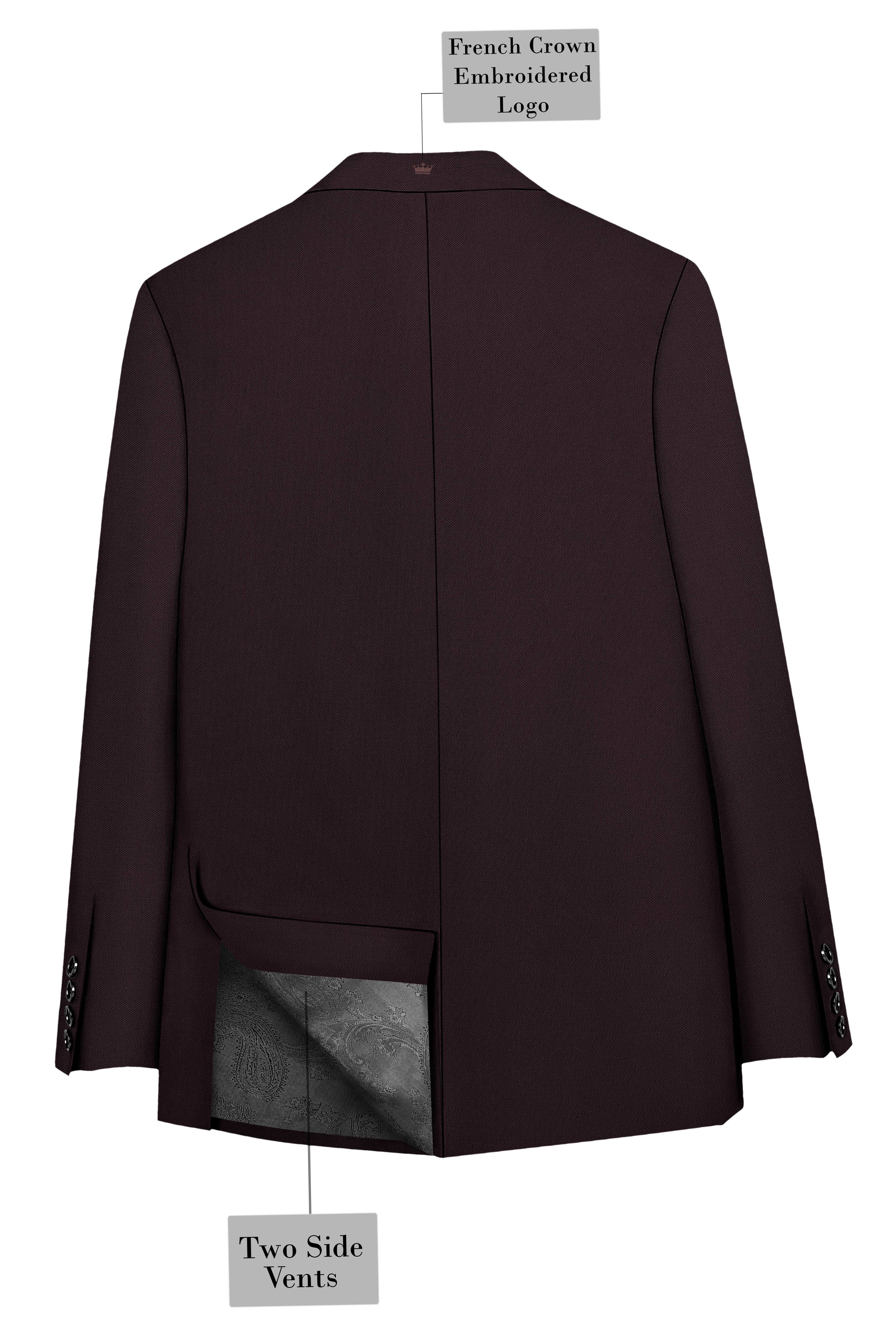 Bristol-Eclipse Brown Wool Rich Slight Stretch Single Breasted Blazer
