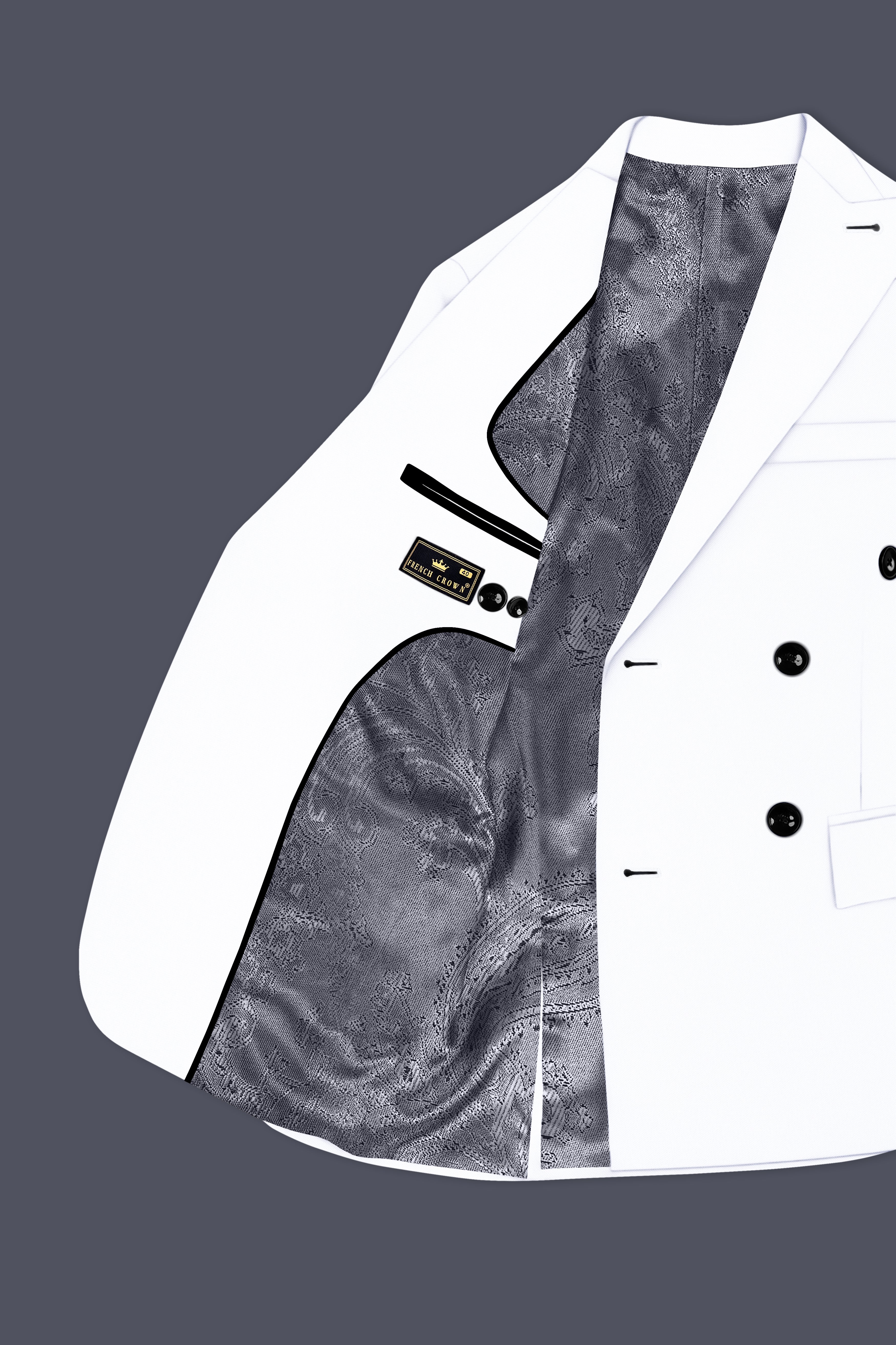 Ivory-Bright White Wool Rich Slight Stretch Double Breasted Suit