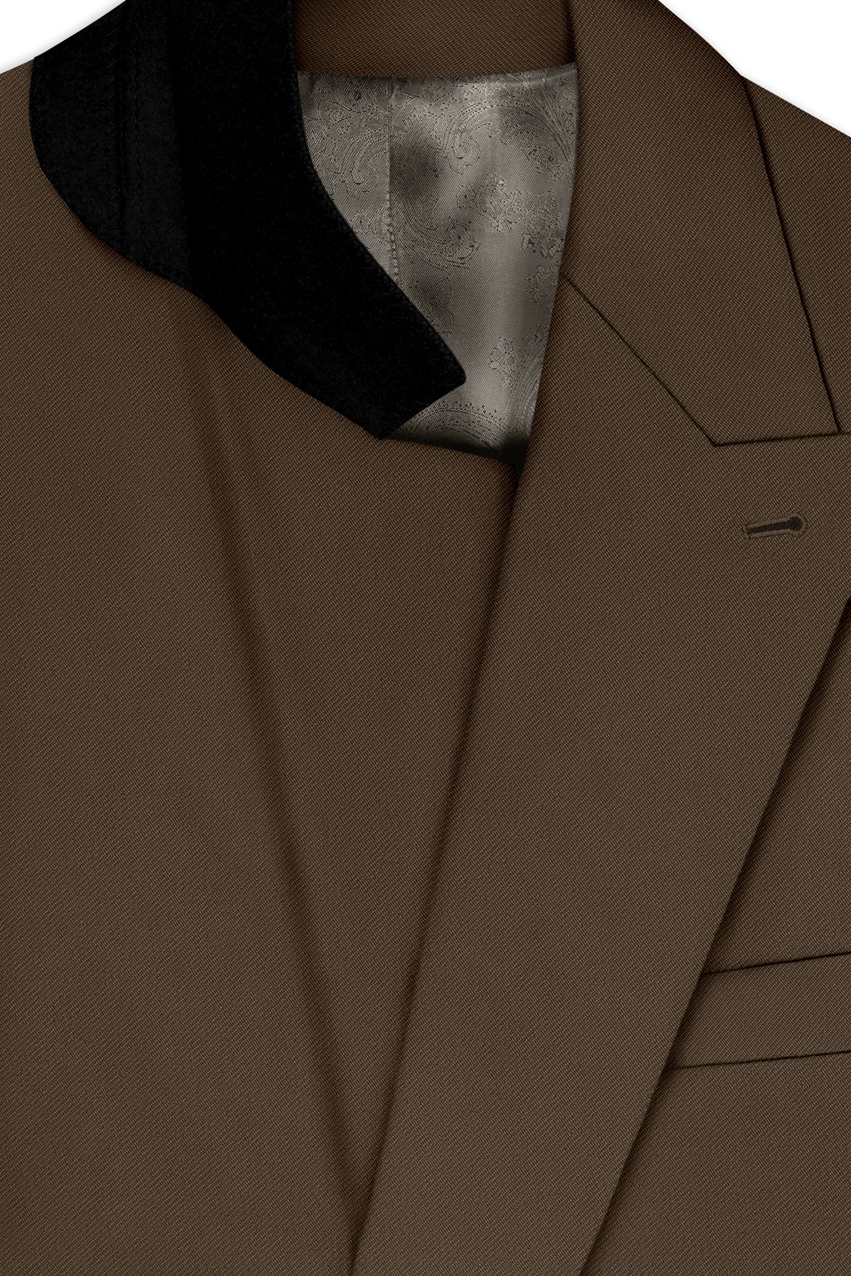 Prestige-Lisbon Brown Wool Rich Slight Stretch Double Breasted Suit