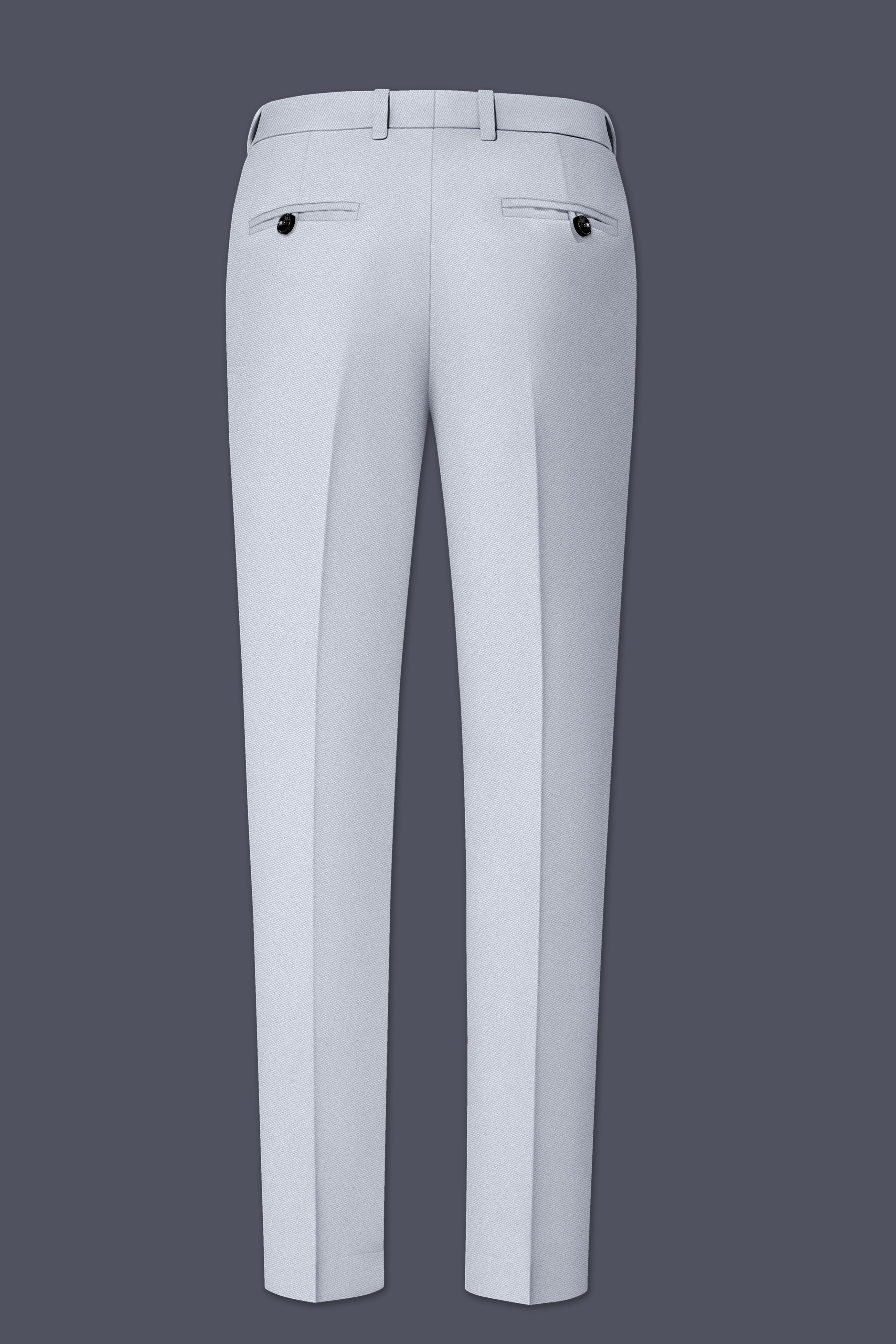 Azure-Periwinkle Gray Wool Rich Slight Stretch Double Breasted Suit