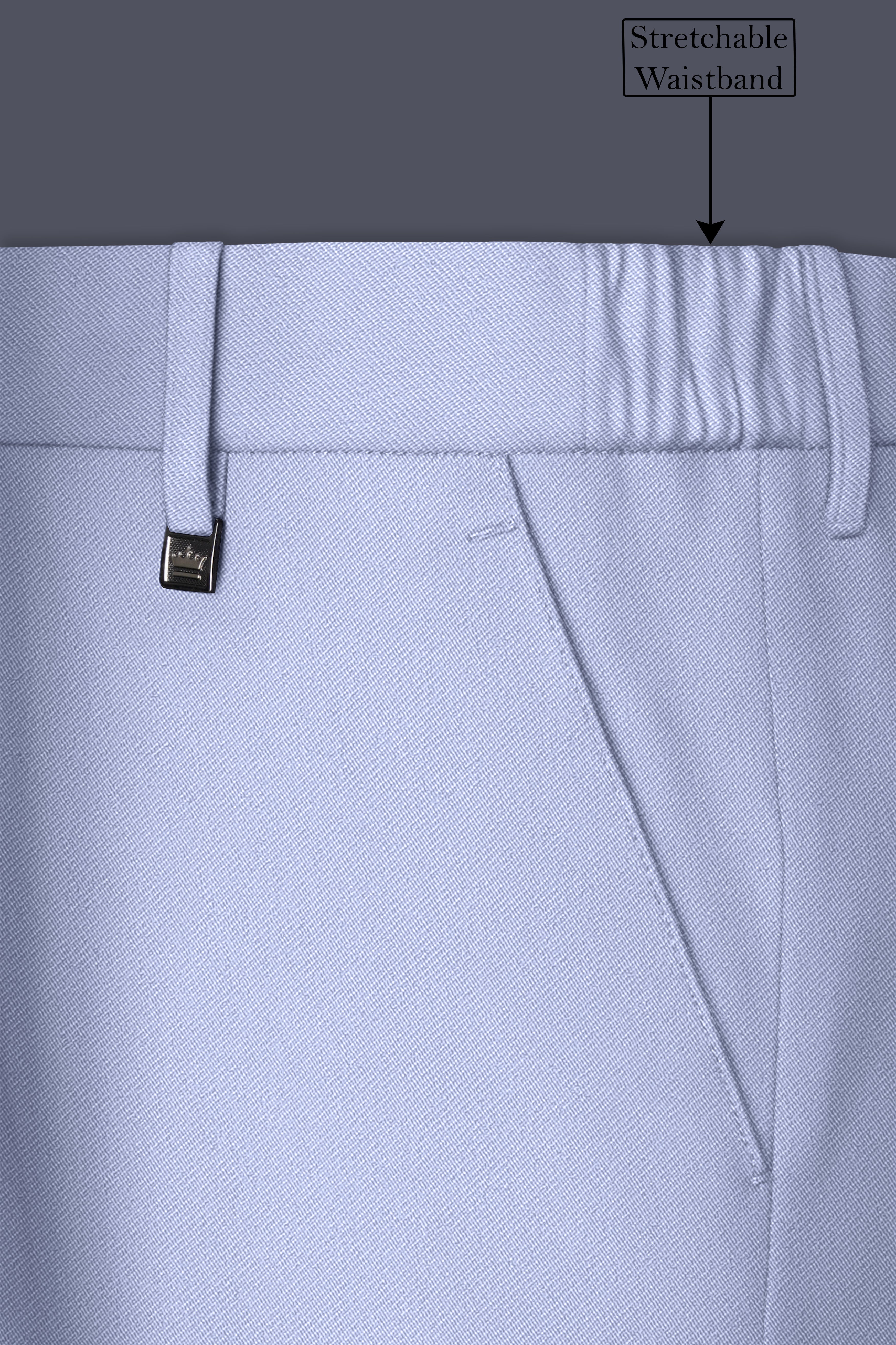 Azure-Periwinkle Blue Wool Rich Slight Stretch Double Breasted Suit