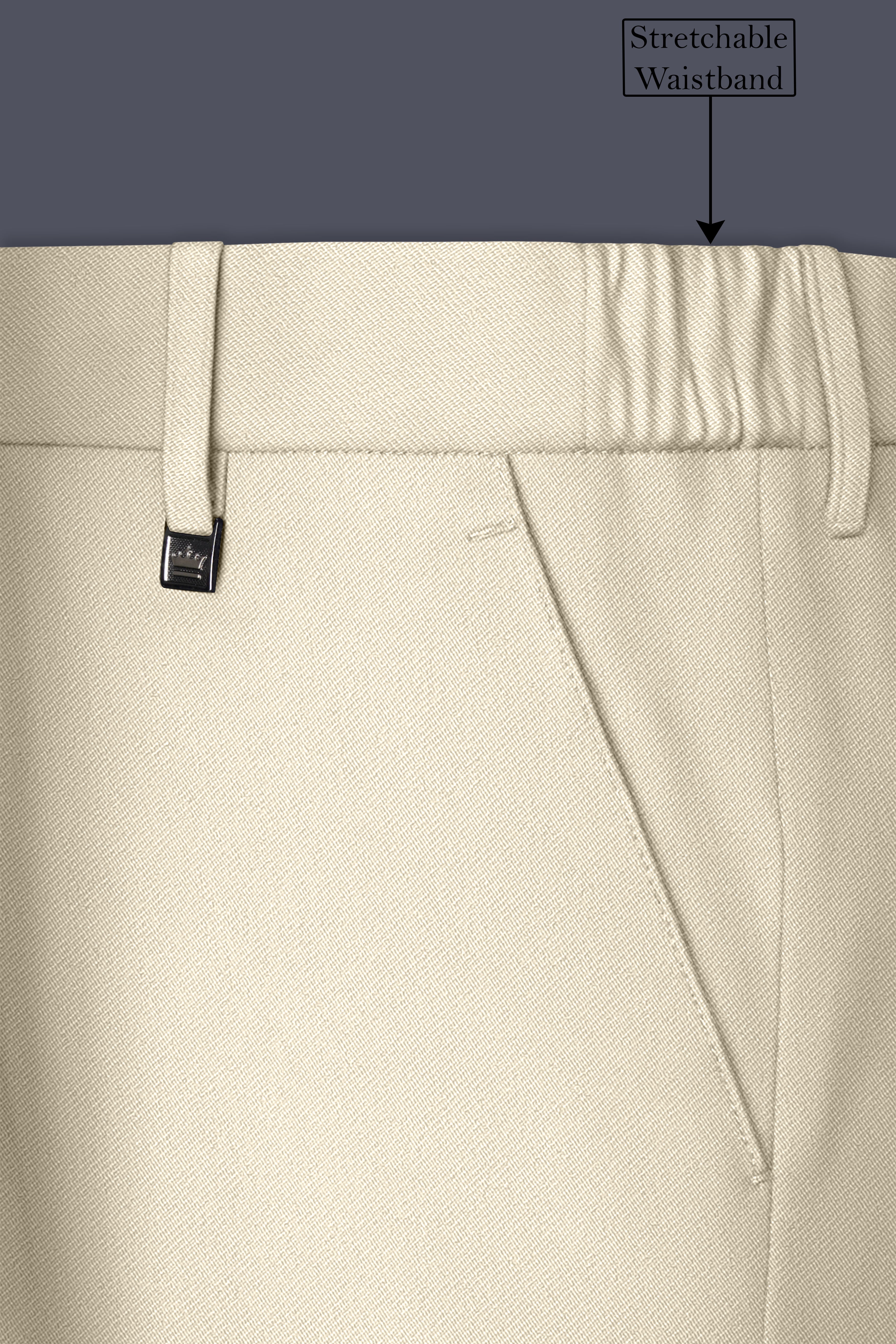 Ivora-Almond Cream Wool Rich Slight Stretch Double Breasted Suit