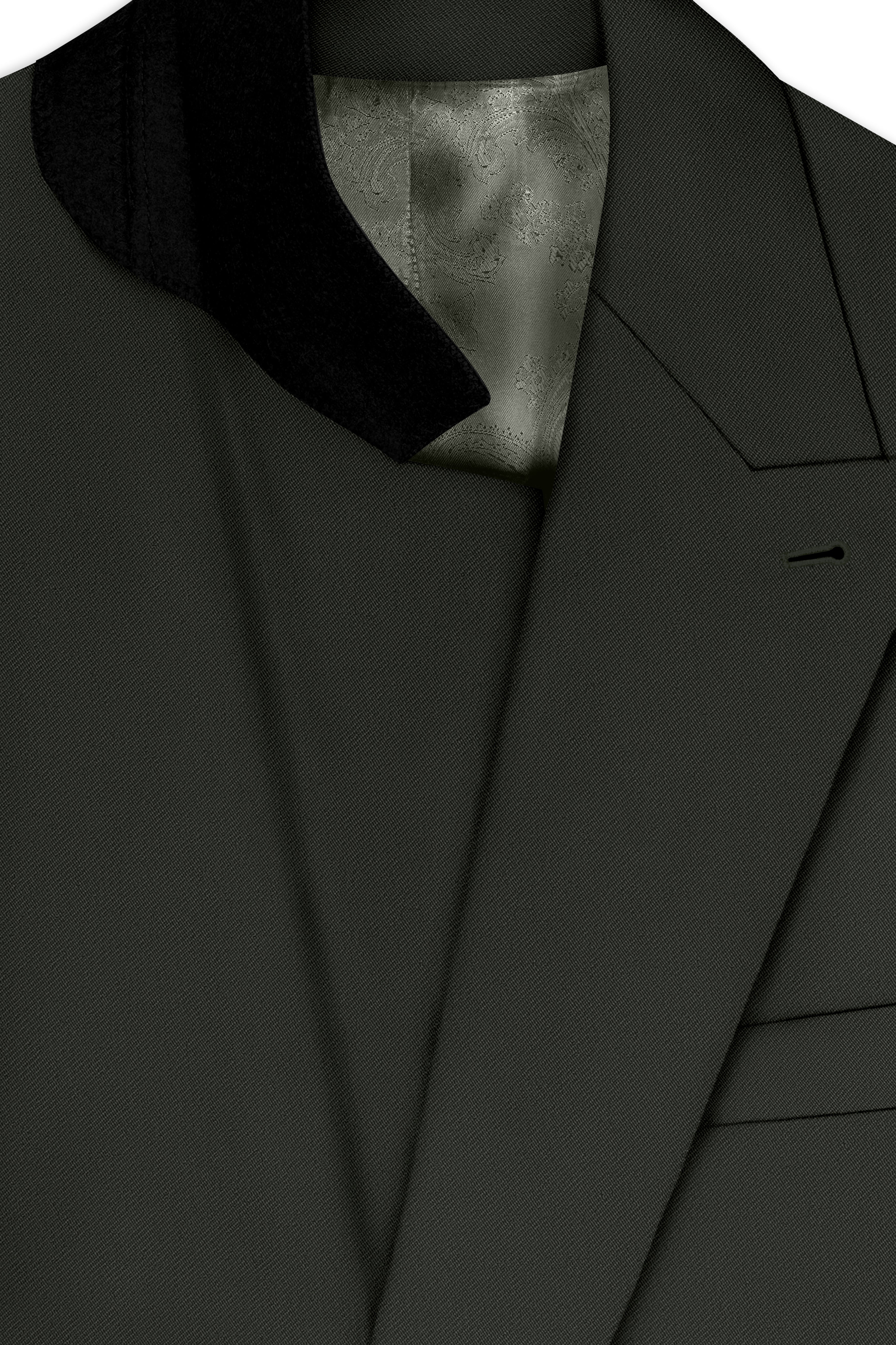 Apex-Piano Green Wool Rich Slight Stretch Double Breasted Suit