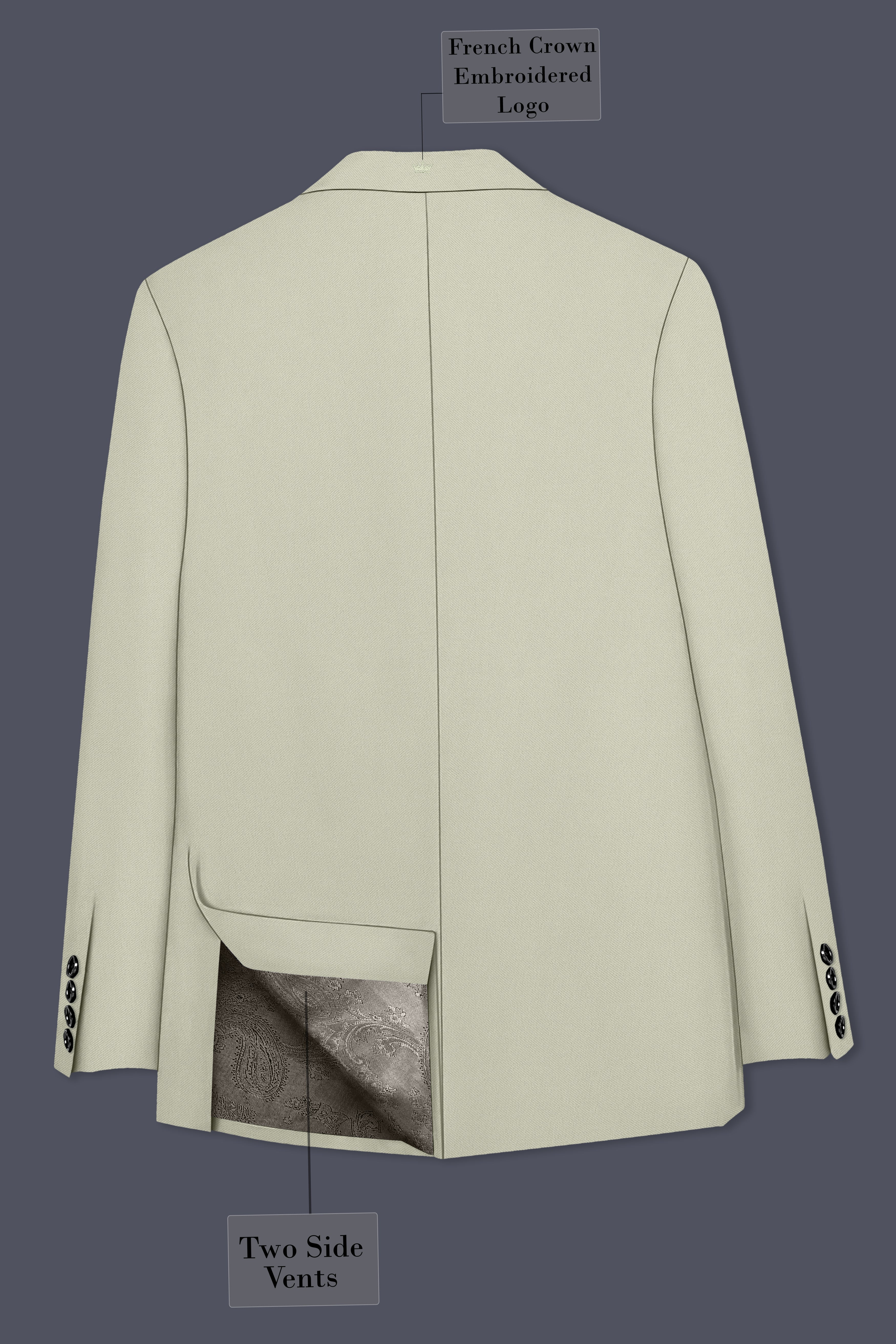 Verde-Tana Green Wool Rich Slight Stretch Double Breasted Suit