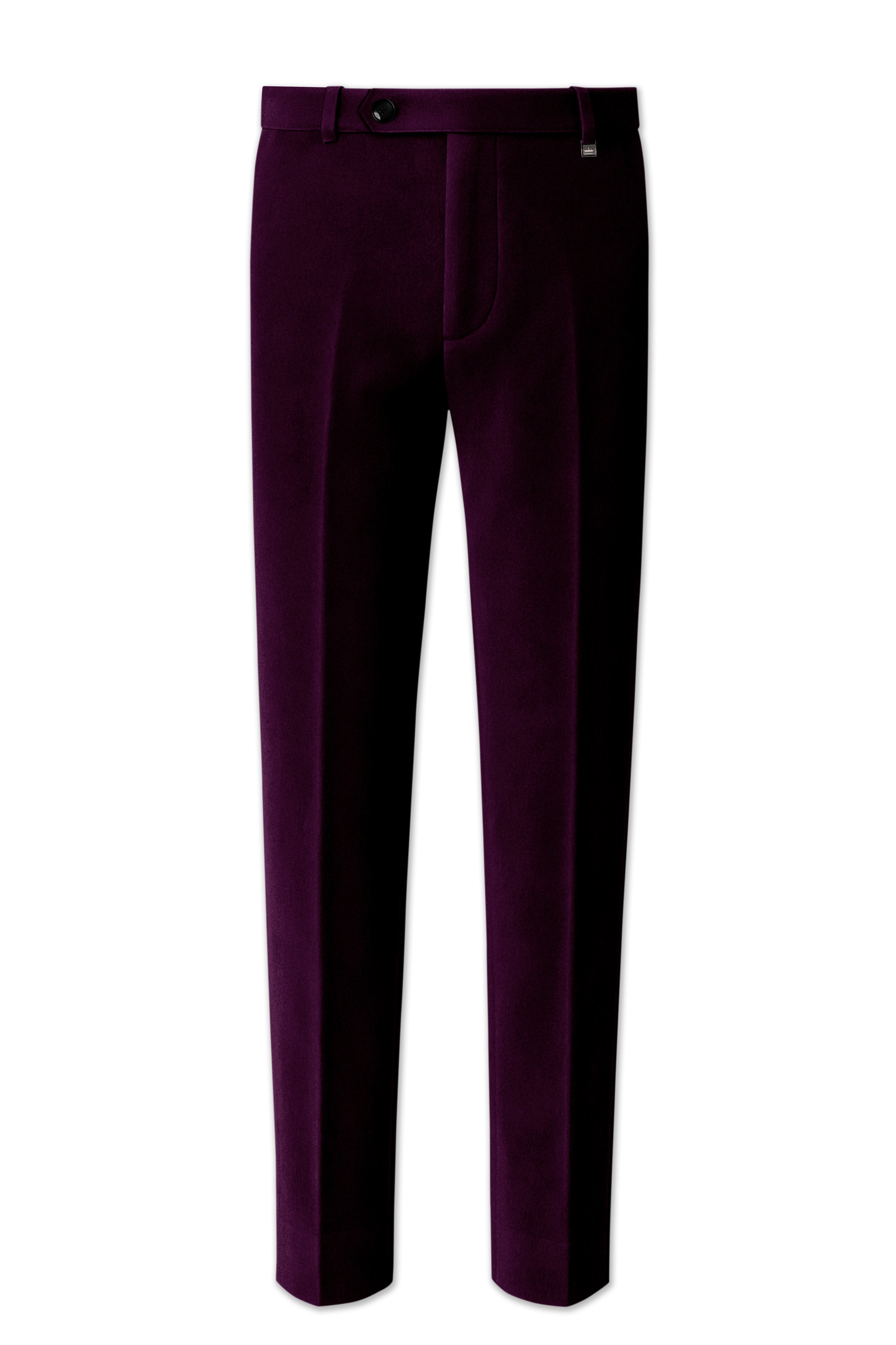 Regalis-Asphalt Purple Velvet Peak Lapel Tuxedo Suit