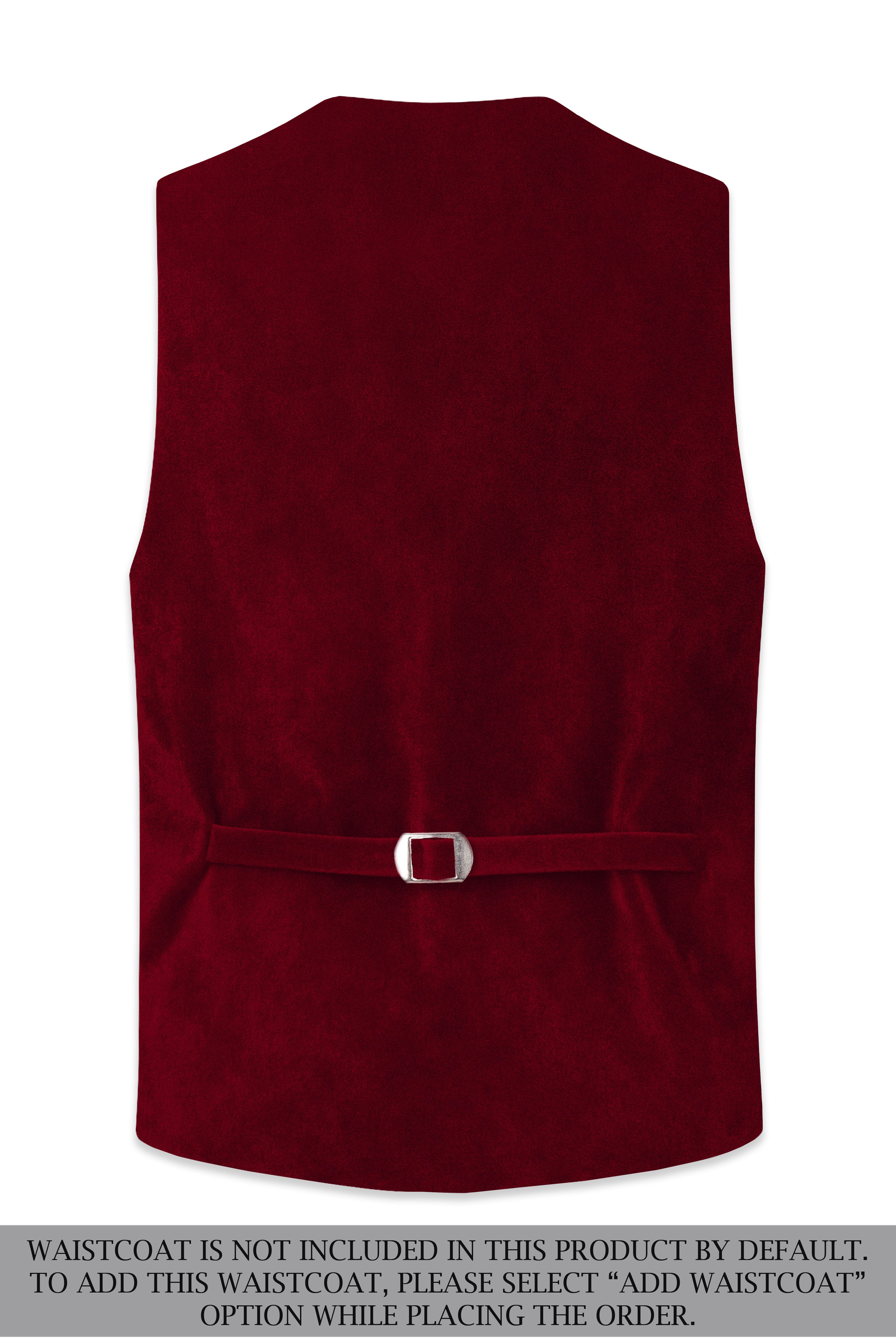 Crimsone-Temptress Red Velvet Peak Lapel Tuxedo Suit