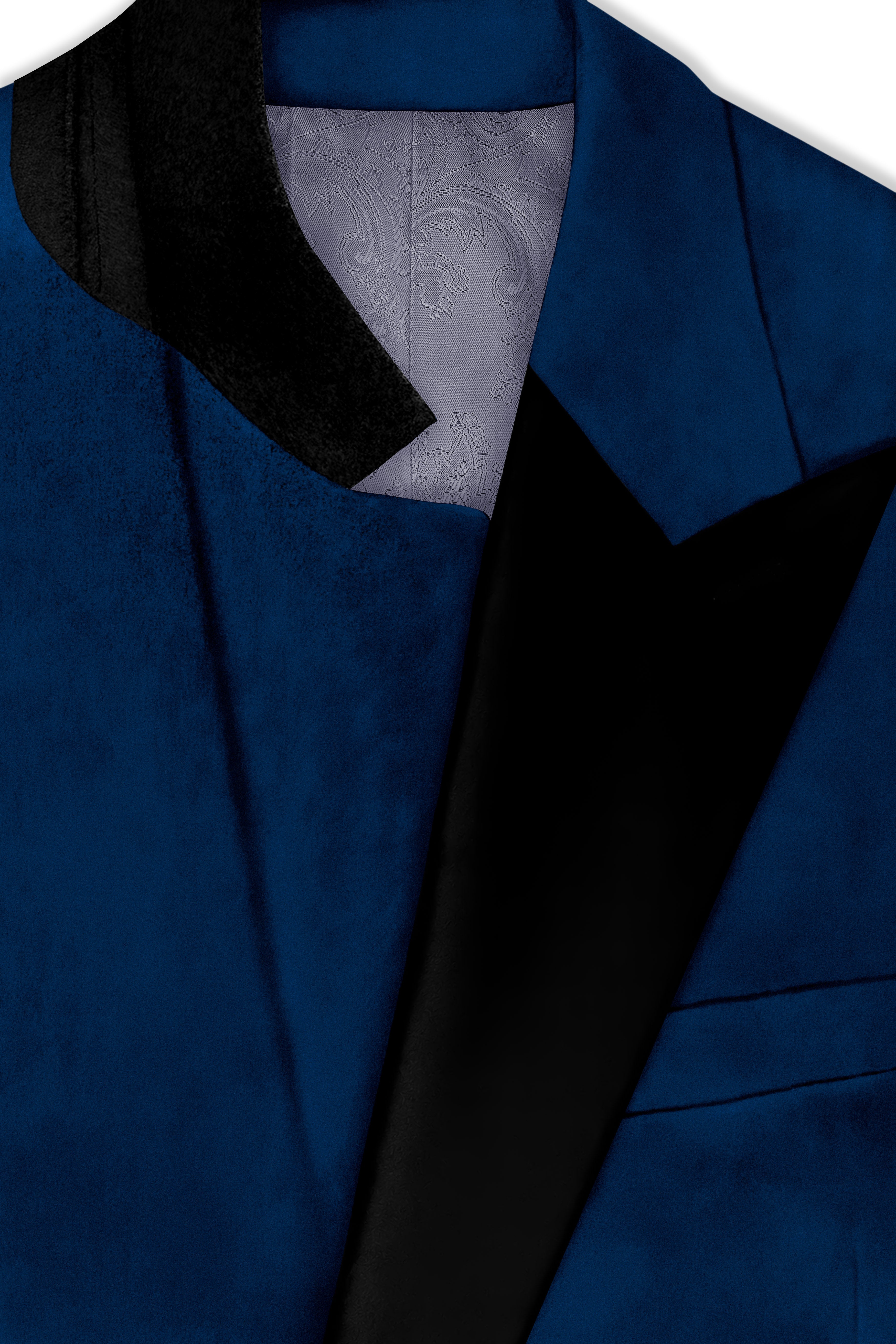 Caspian-Downriver Blue Velvet Peak Lapel Tuxedo Suit