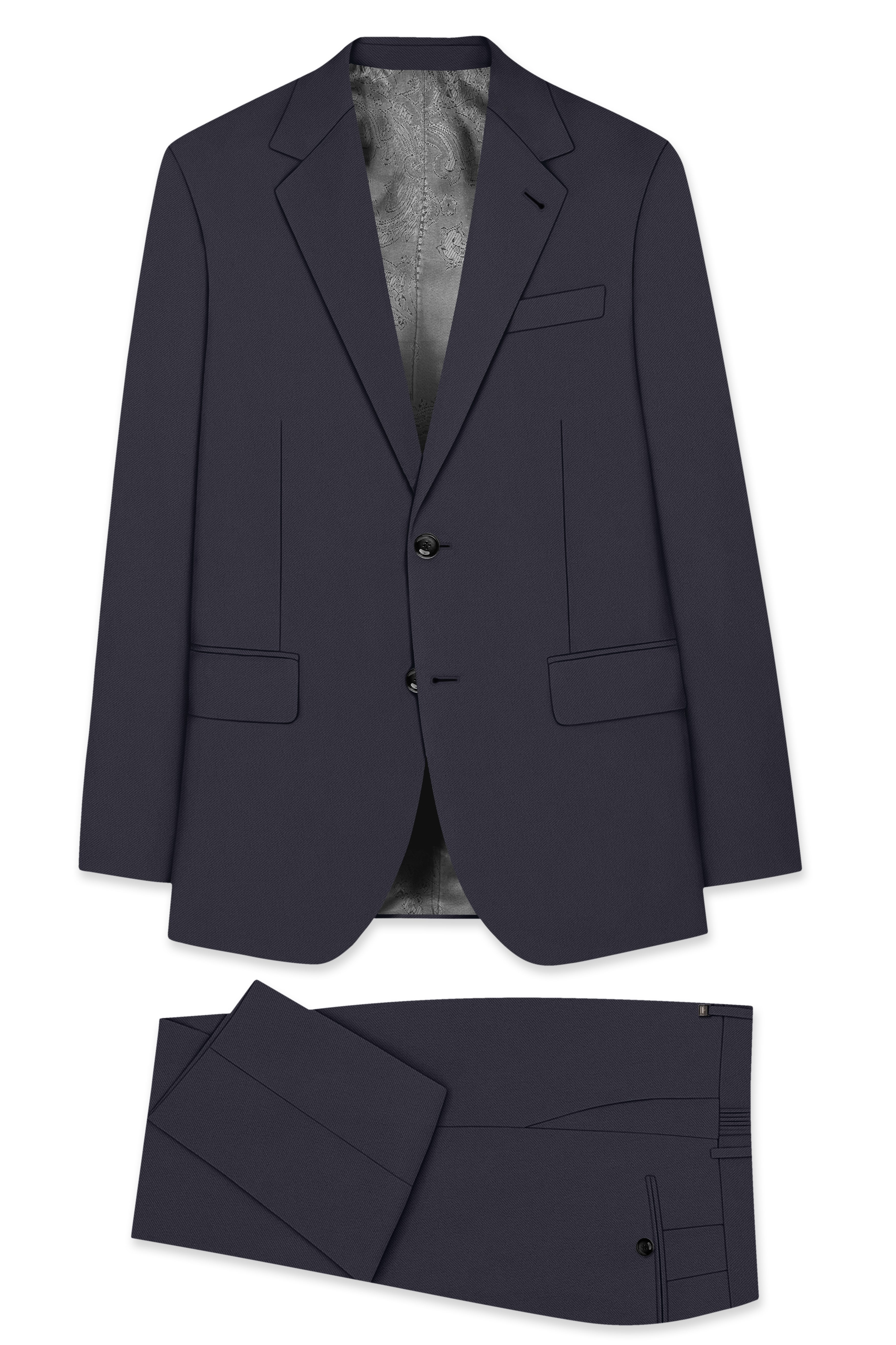 Aeris-Bastilie Gray 4-Way Stretch Wrinkle-Free Fluid Drape Fabric Single Breasted Suit