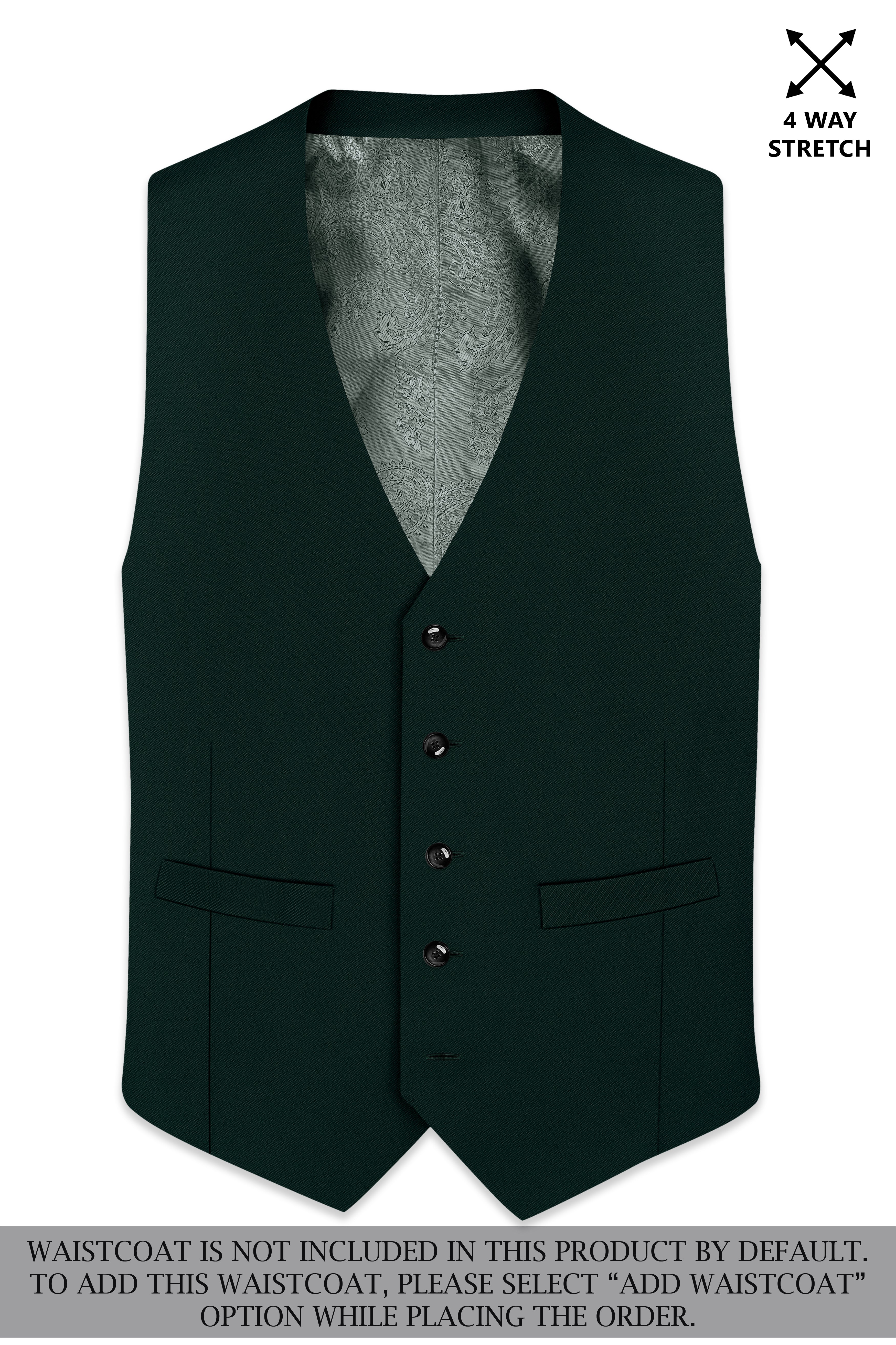 Verde-Aztec Green 4-Way Stretch Wrinkle-Free Fluid Drape Fabric Single Breasted Suit