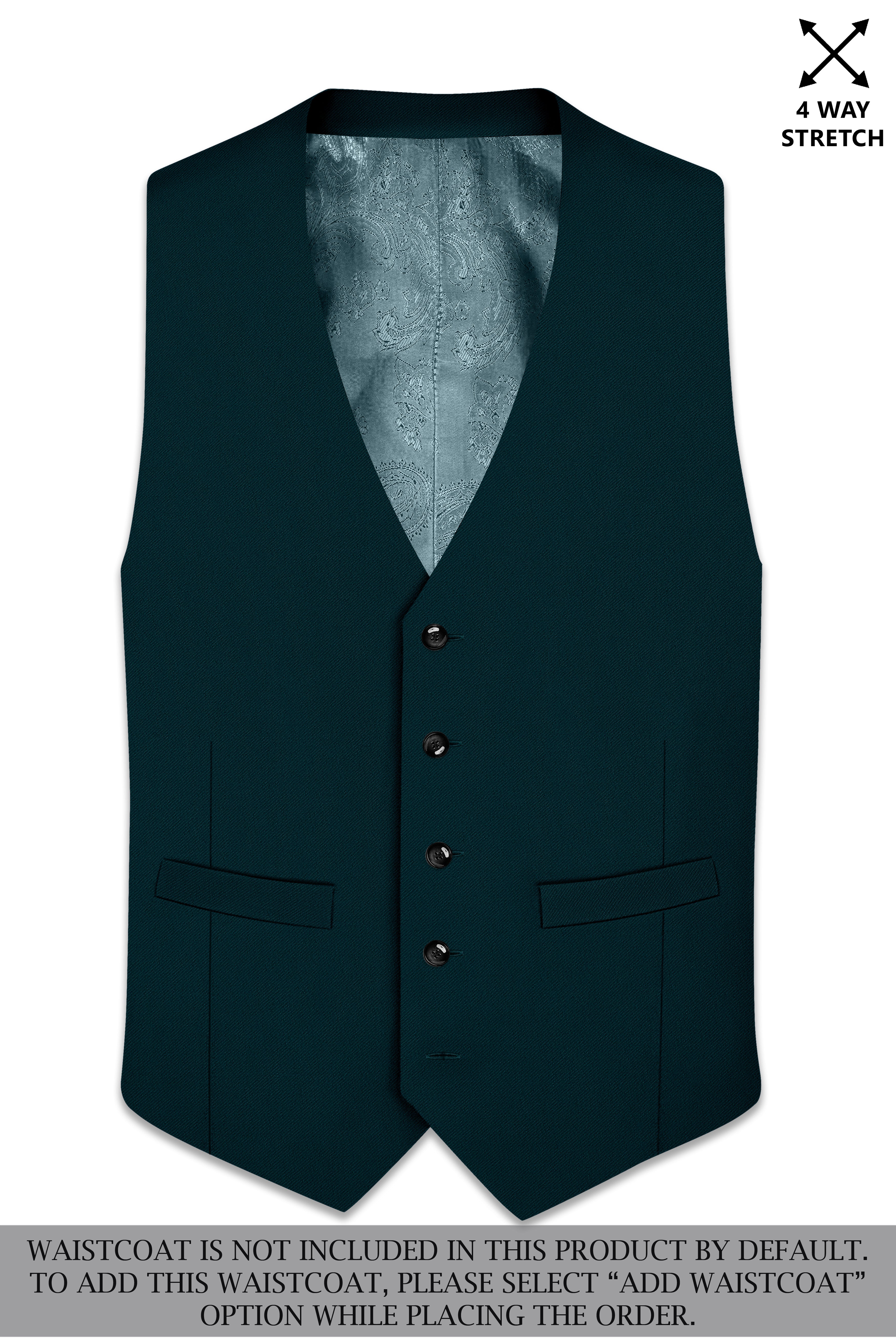 Canopy-Daintree Green 4-Way Stretch Wrinkle-Free Fluid Drape Fabric Single Breasted Suit