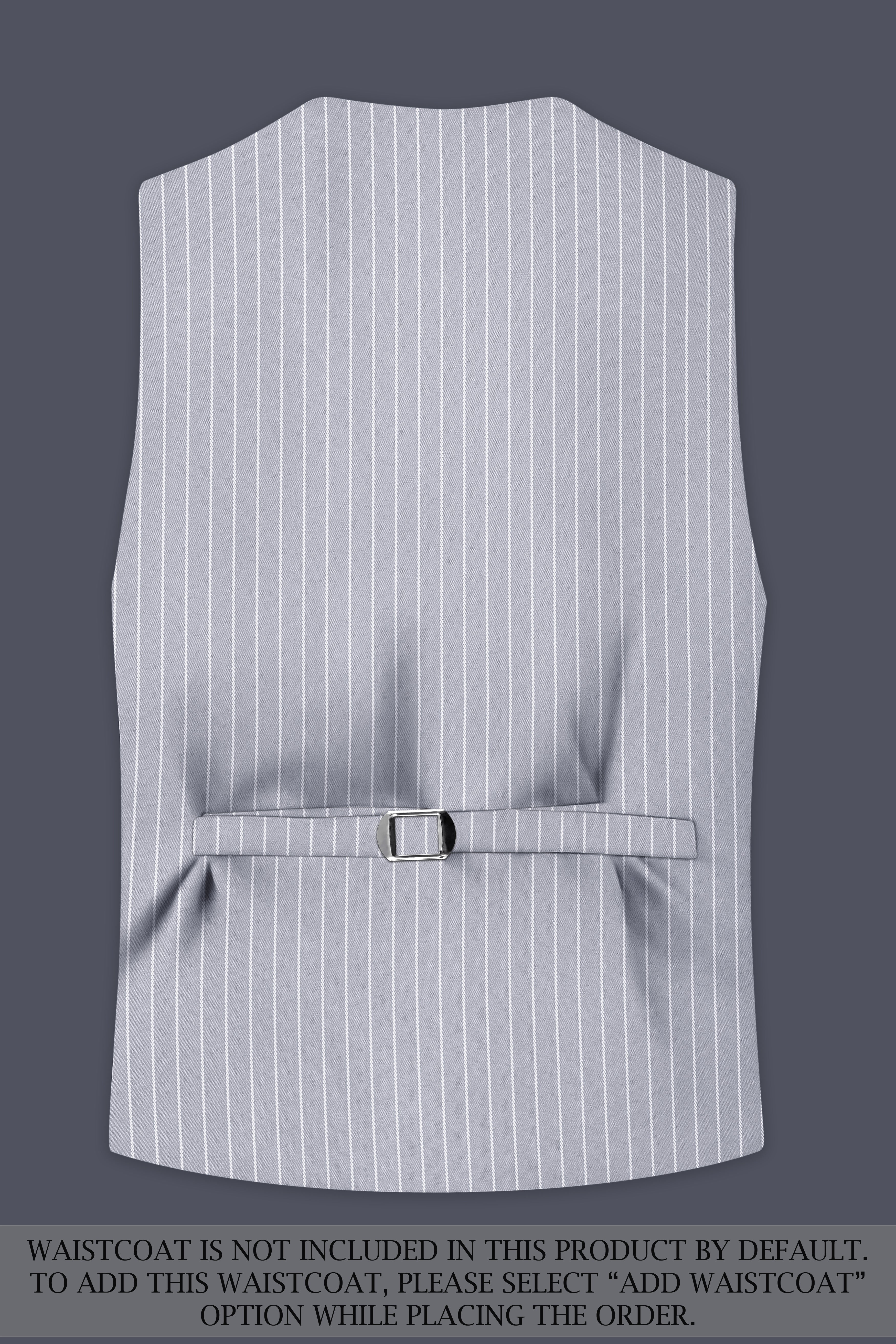 Sterlan-Goose Gray And Bright White Chalk Striped Wool Rich Slight Stretch Single Breasted Suit