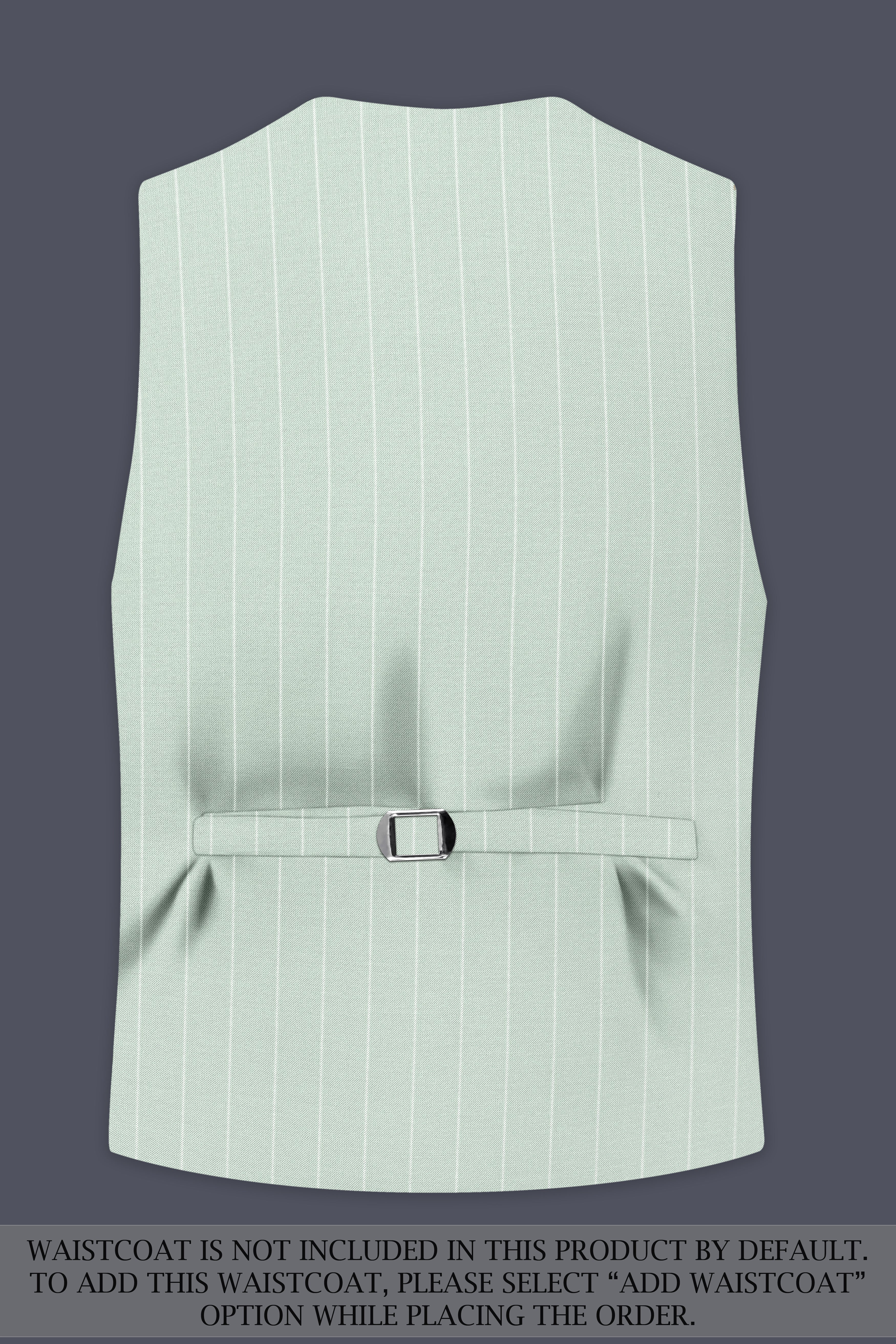 Halcyon-Pale Leaf Green And Bright White Chalk Striped Wool Rich Slight Stretch Double Breasted Suit