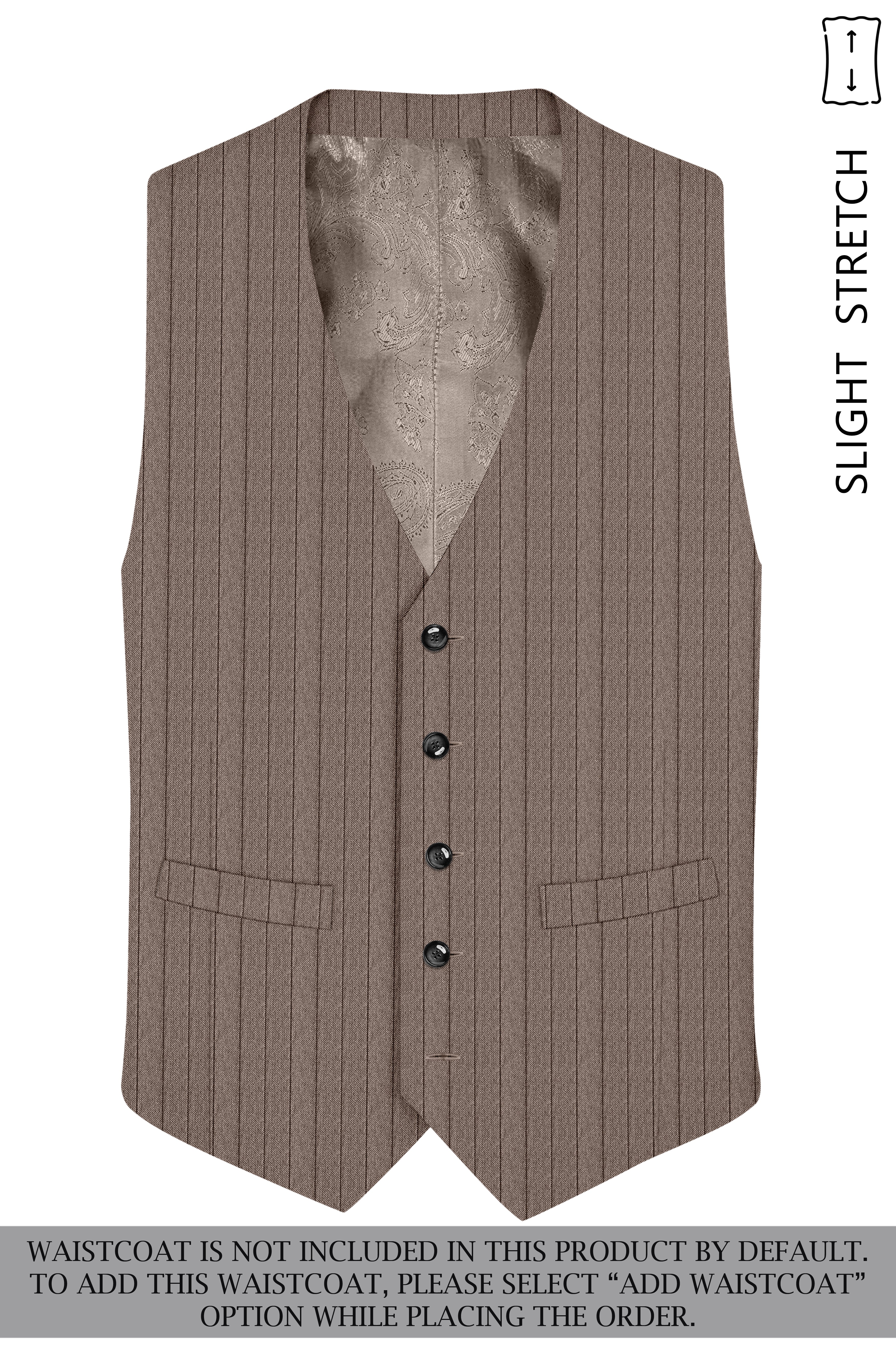 Obsidian-Fuscous Brown And Jade Black Chalk Striped Wool Rich Slight Stretch Single Breasted Suit