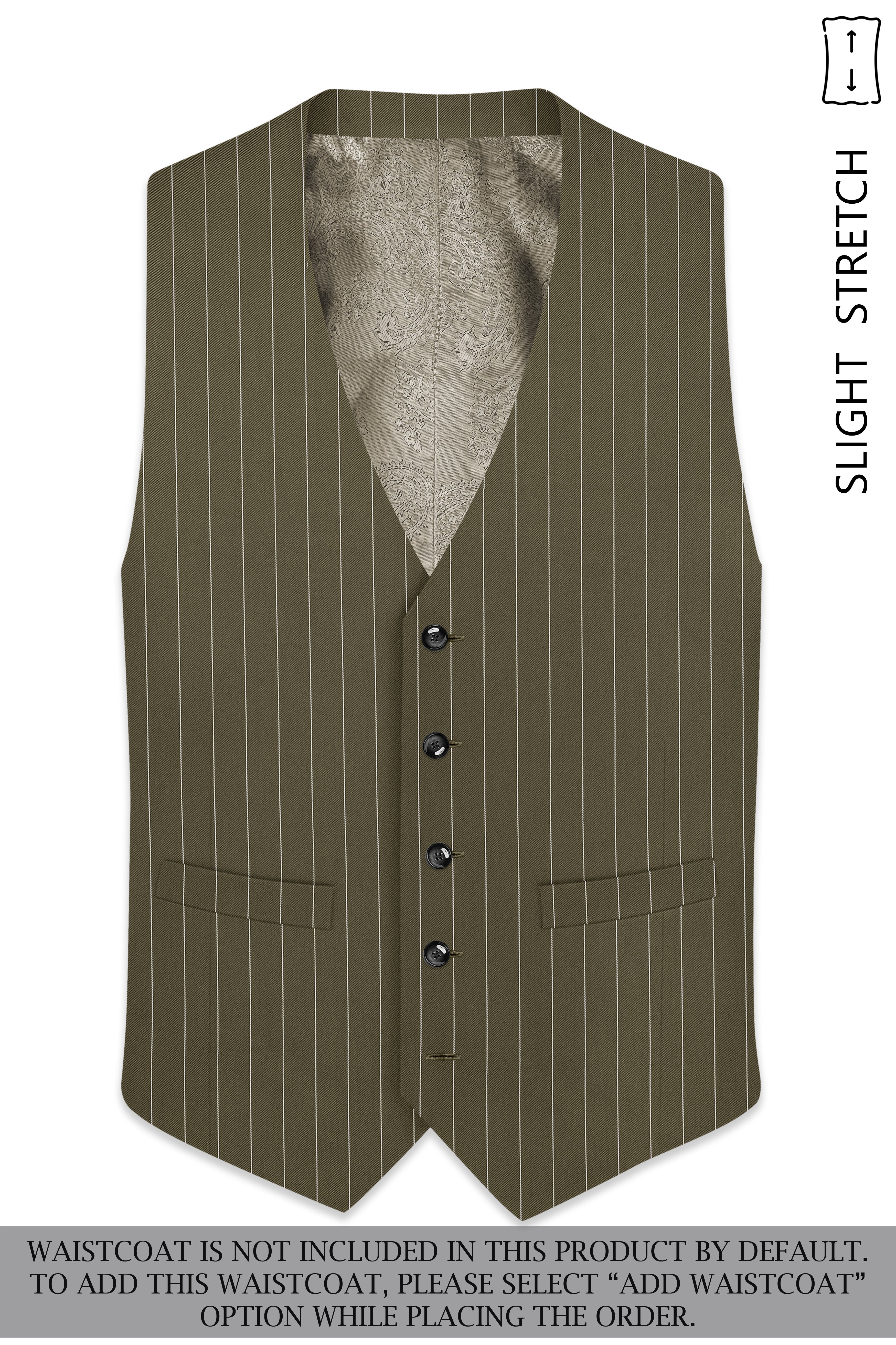 Pinacle-Hamlock Brown And Bright White Chalk Striped Wool Rich Slight Stretch Double Breasted Suit