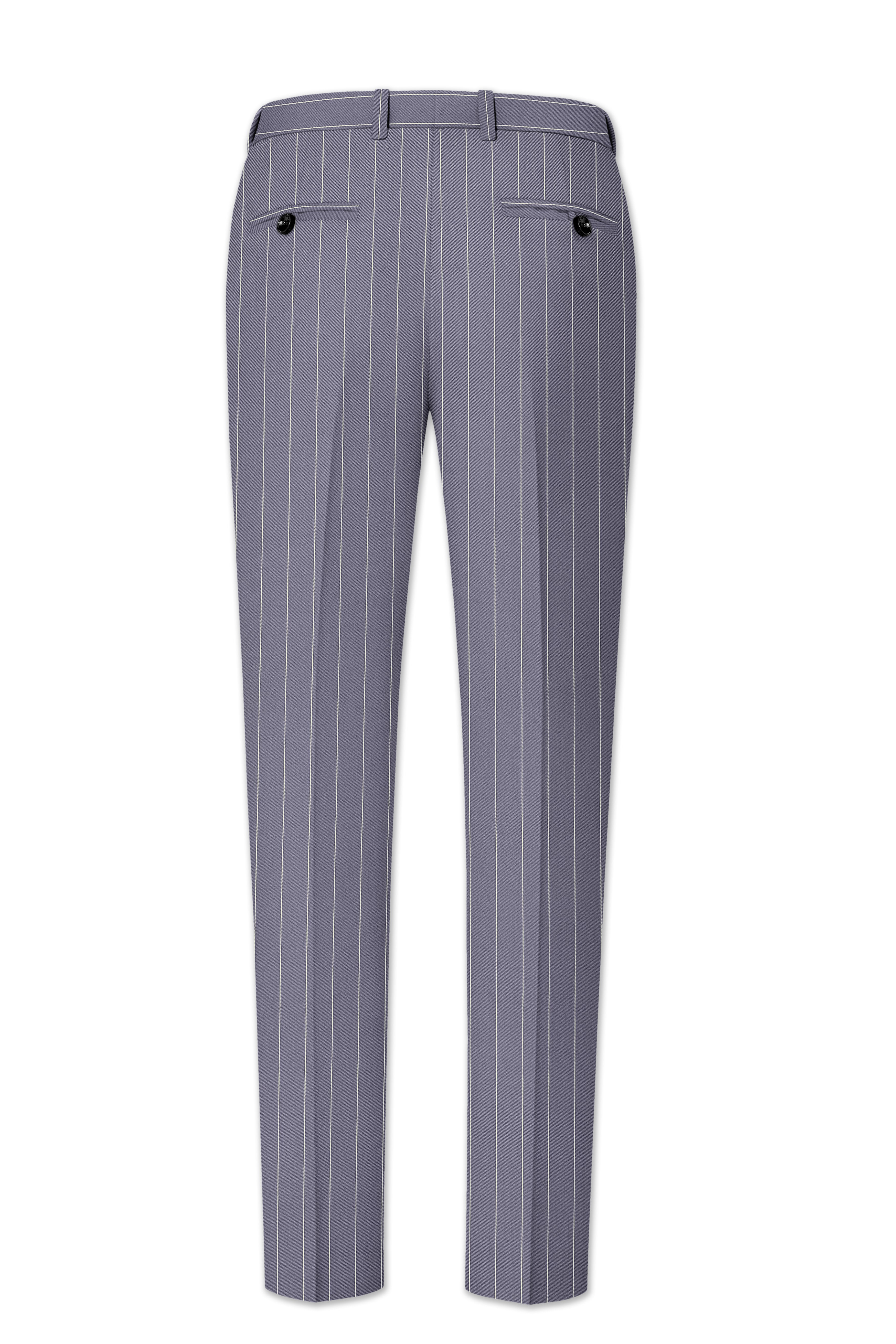 Regent-Mobster Gray And Bright White Chalk Striped Wool Rich Slight Stretch Double Breasted Suit