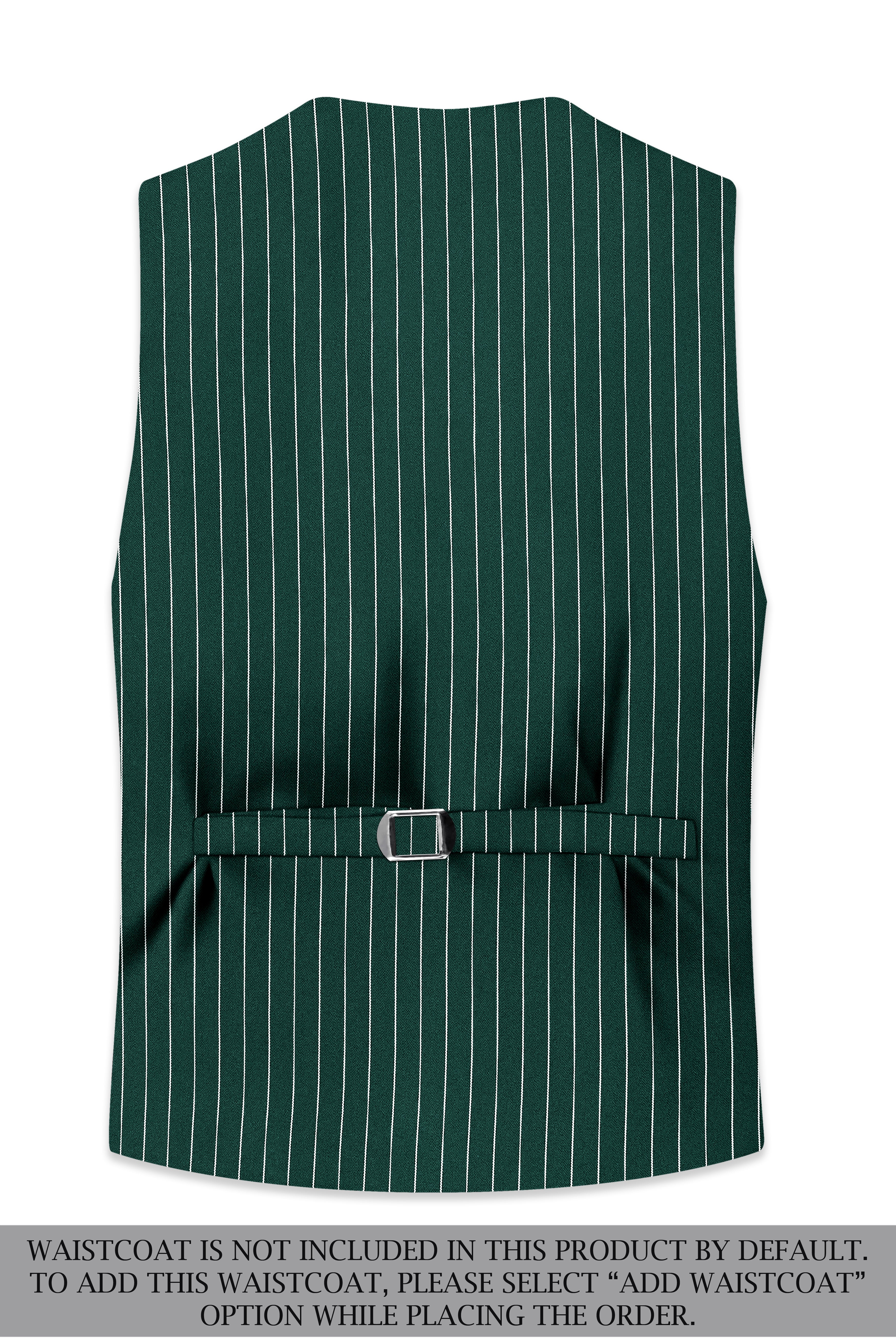 Arbor-Timber Green Herringbone Striped Wool Rich Slight Stretch Single Breasted Suit