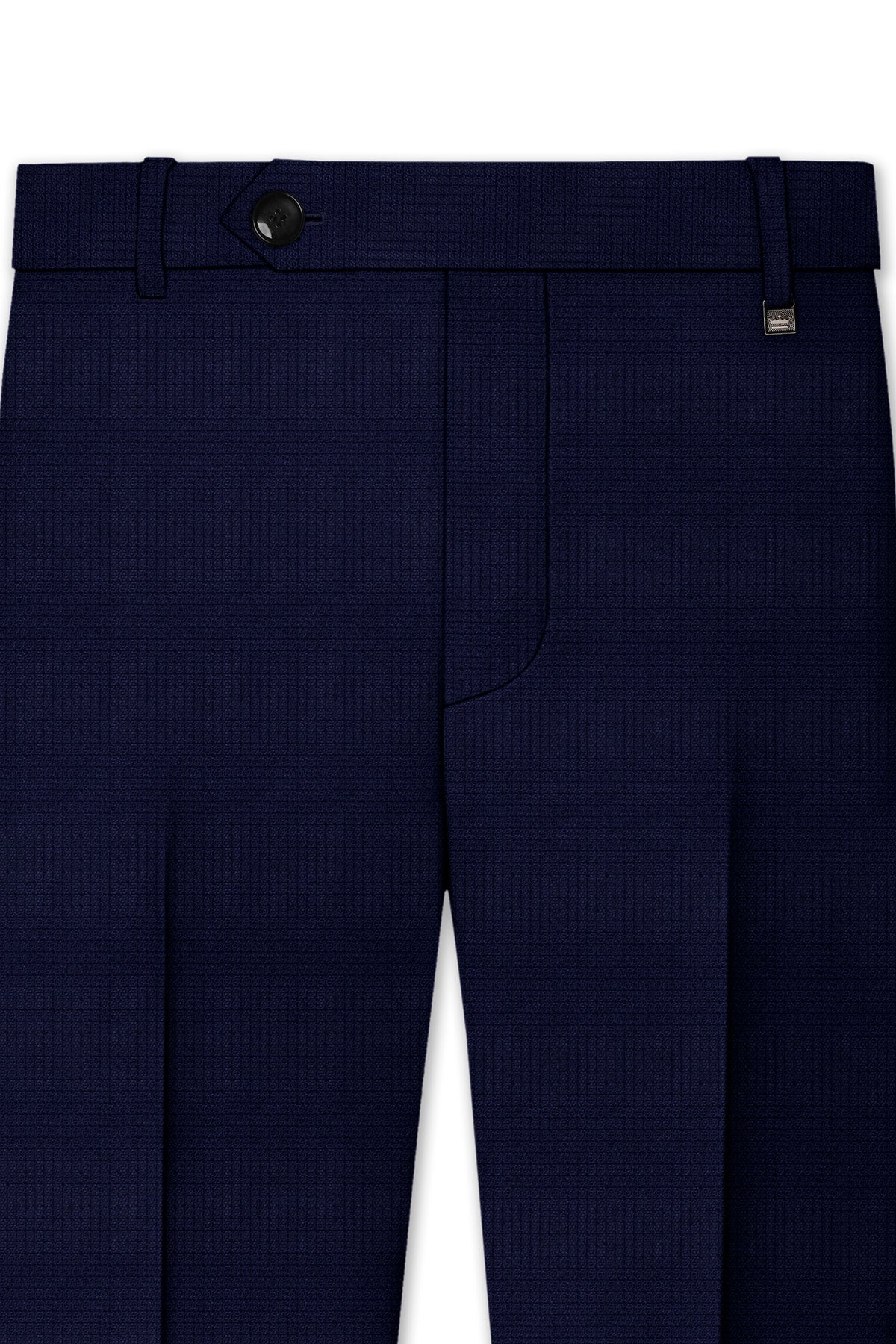 Sapphire-Haiti Blue Diamond Textured Wool Rich Slight Stretch Peak Lapel Tuxedo Suit