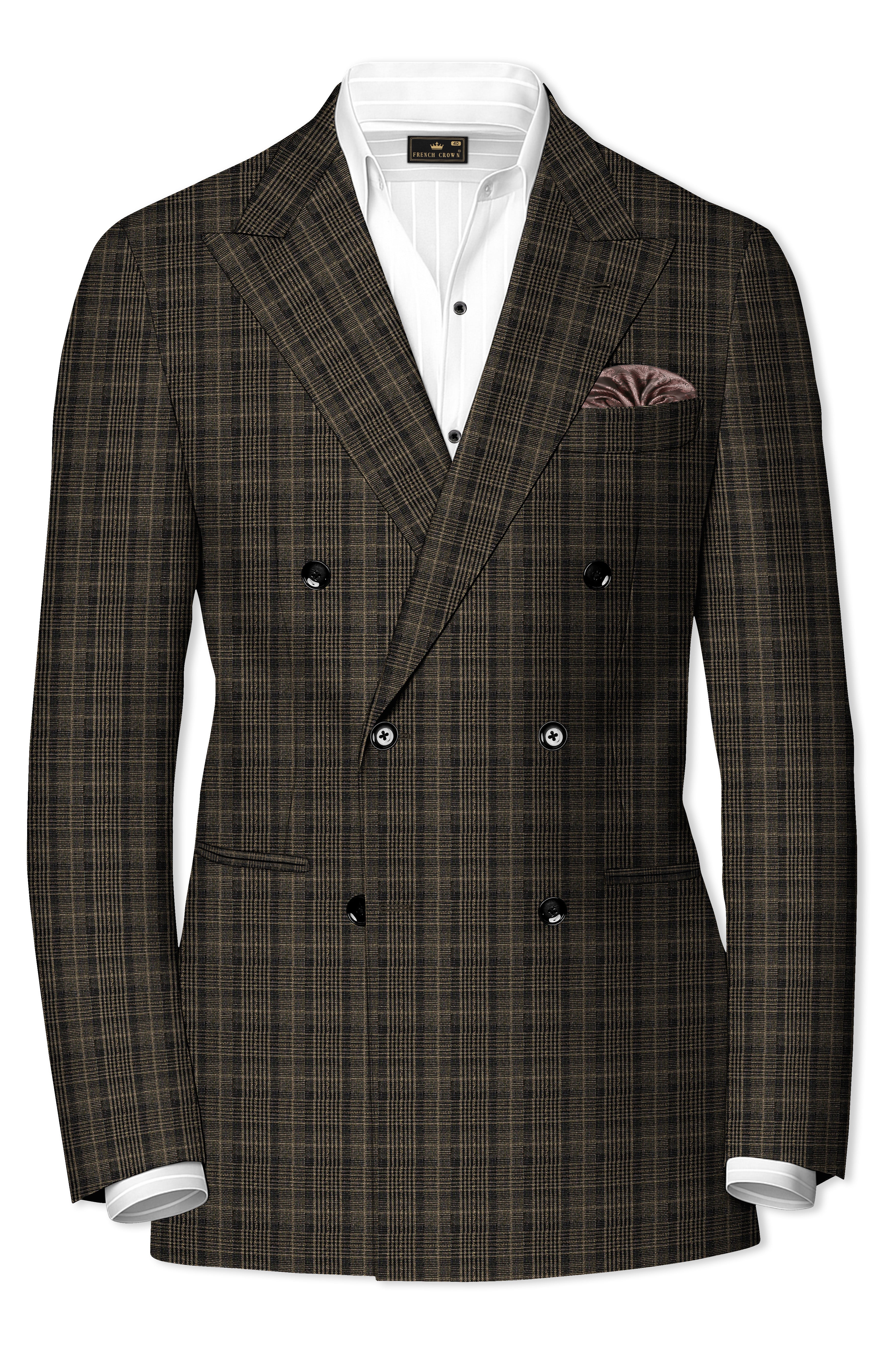 Walnut Plaid Double Breasted Suit
