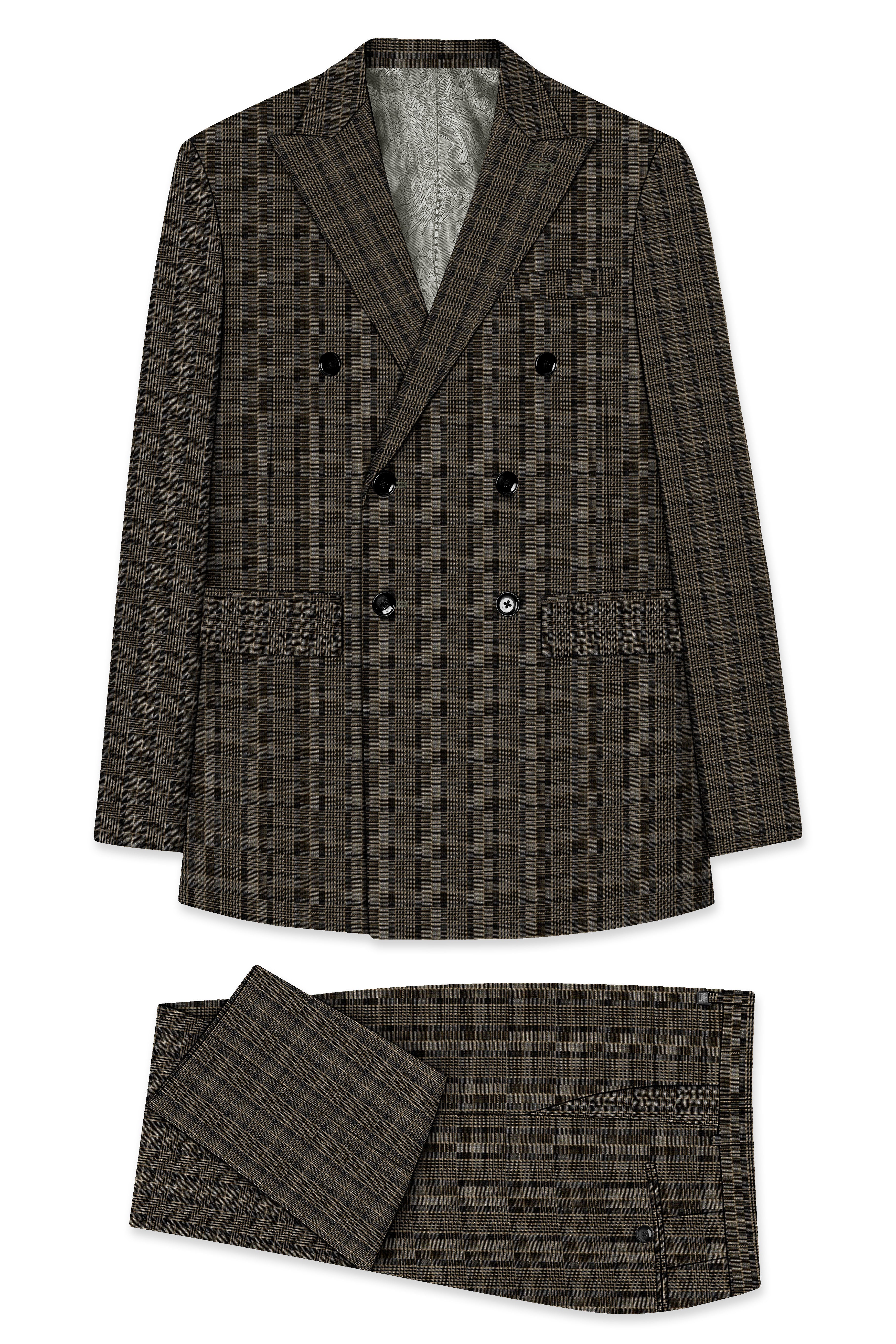 Walnut Plaid Double Breasted Suit