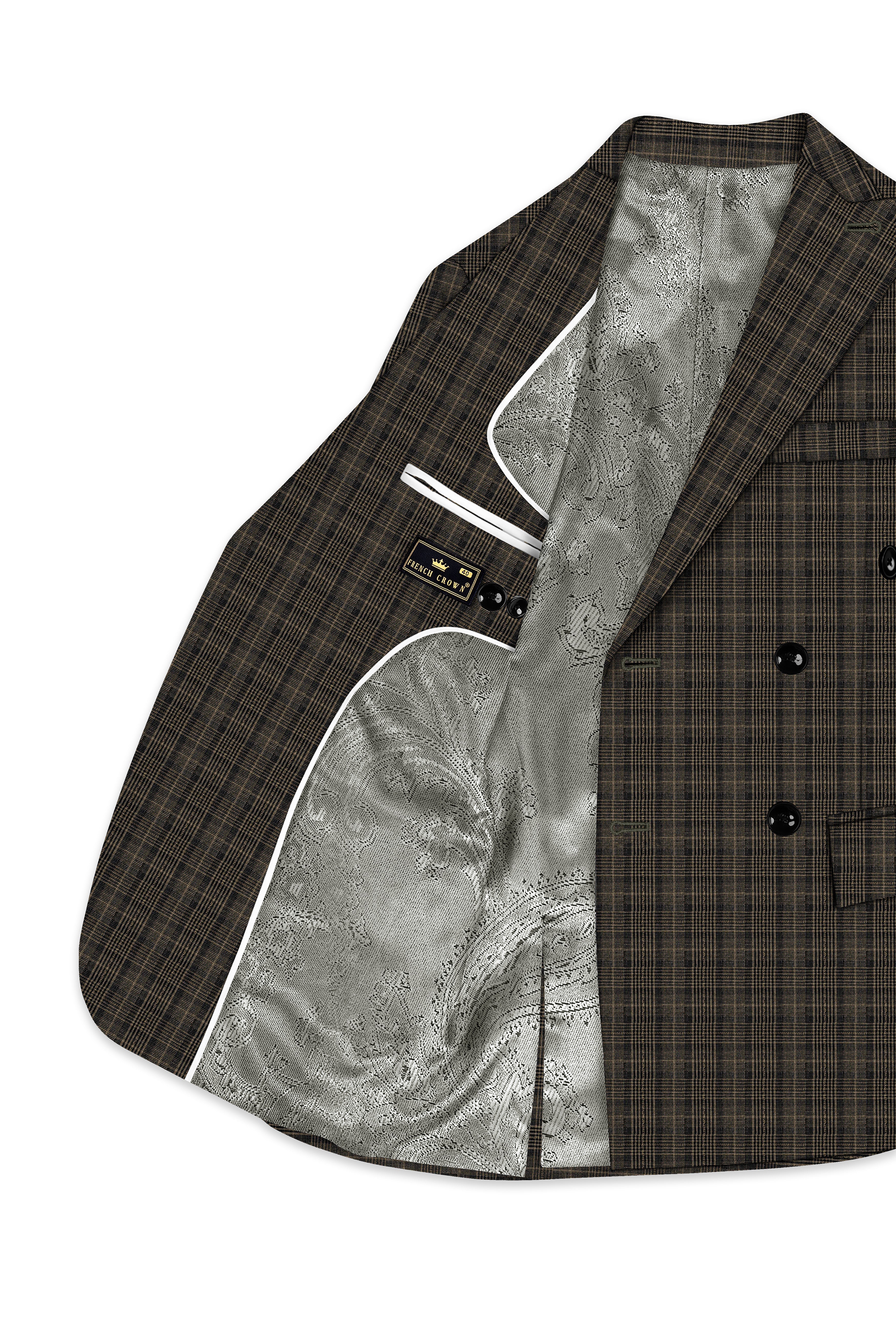 Walnut Plaid Double Breasted Suit