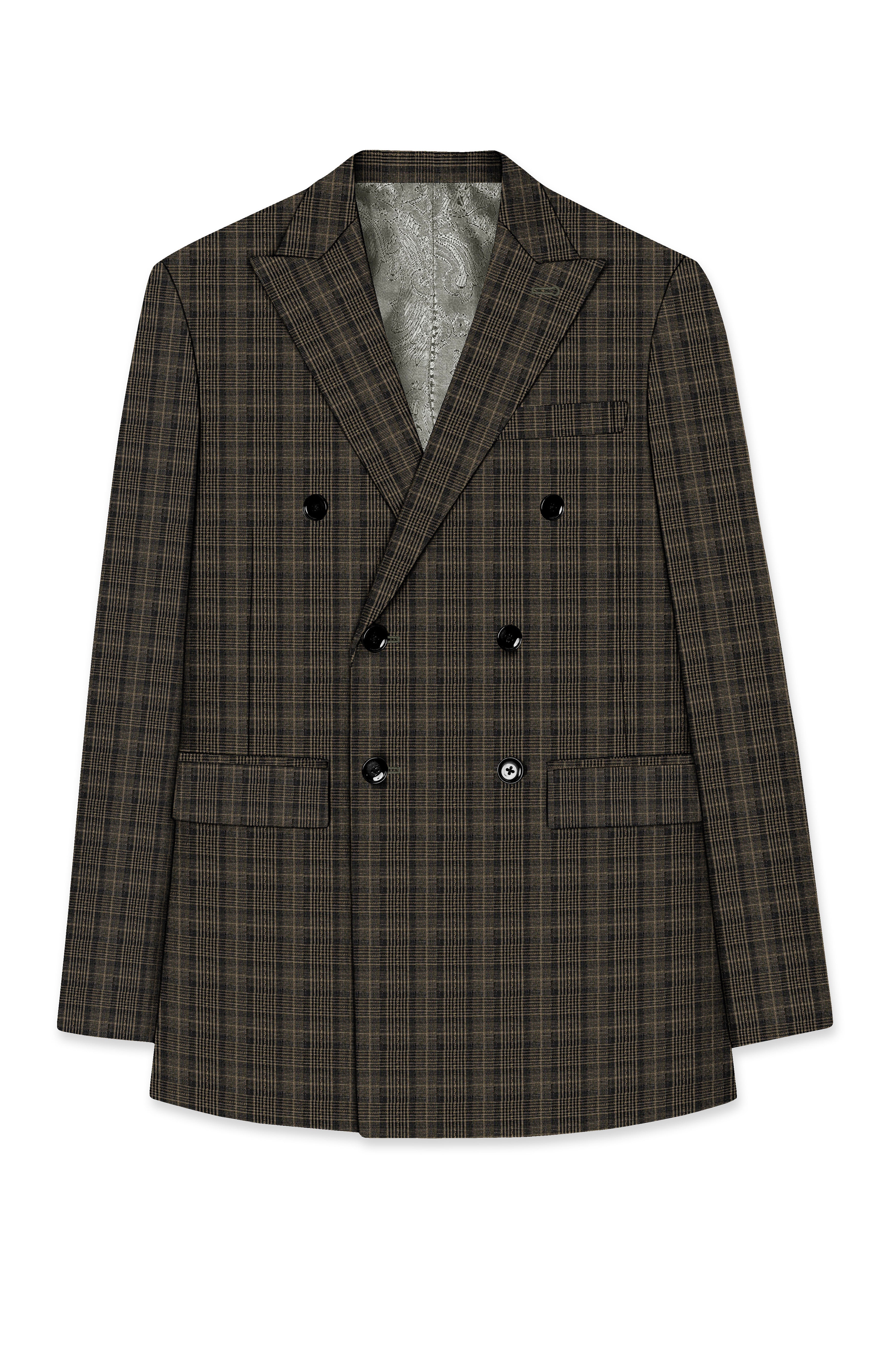 Walnut Plaid Double Breasted Suit