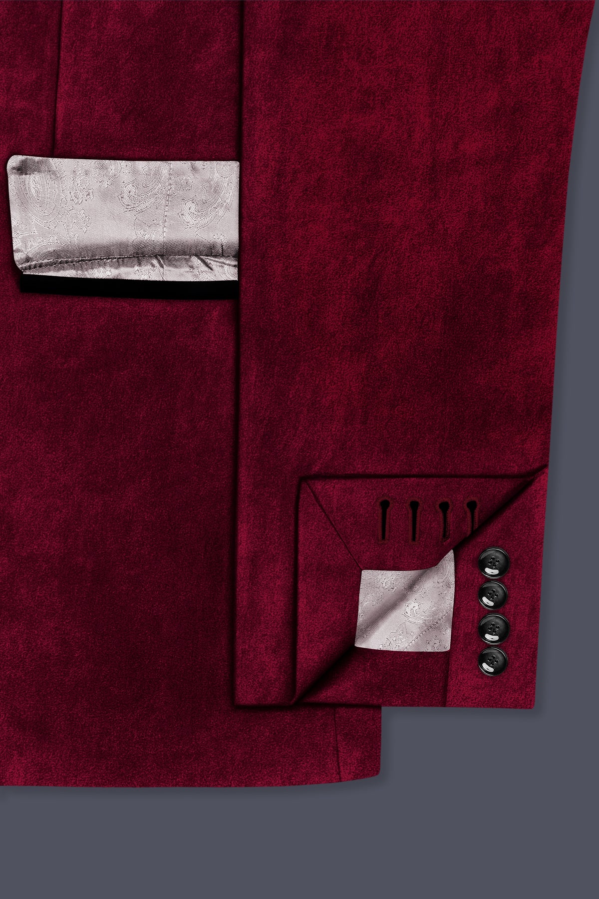 Nocturne-Cab Sav Maroon Velvet Peak Lapel Tuxedo Suit