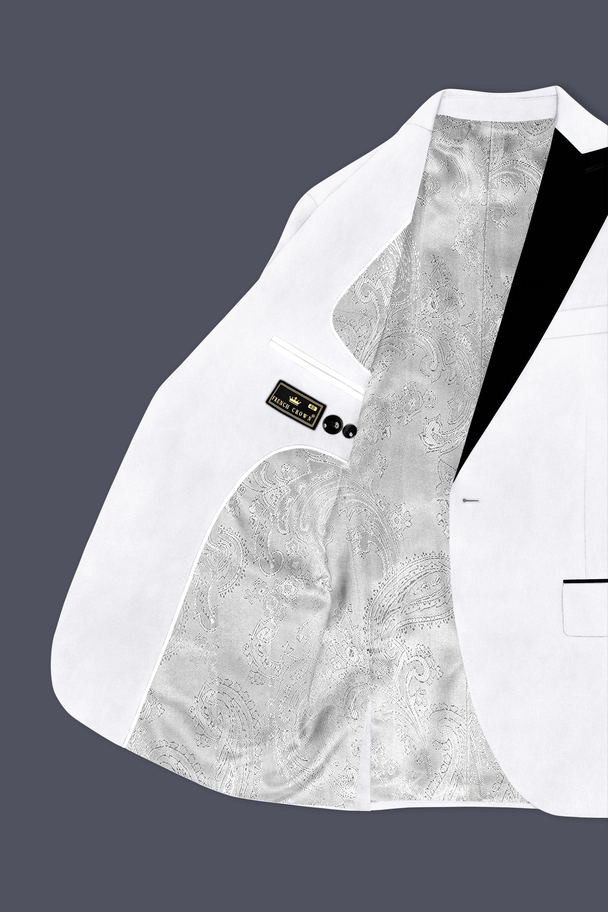 Alabaster-Bright White Velvet Peak Lapel Tuxedo Suit