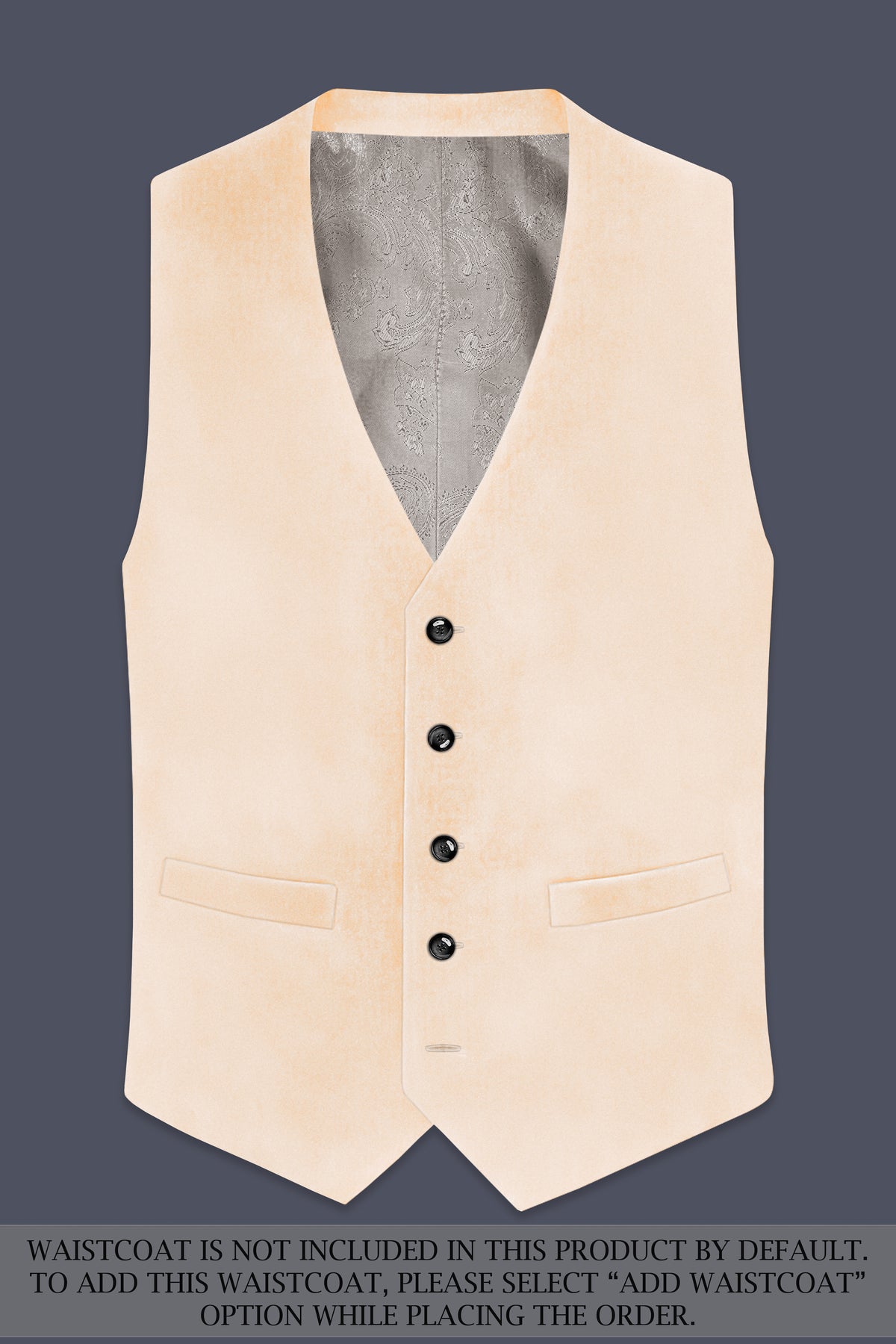 Opaline-Off White Velvet Peak Lapel Tuxedo Suit