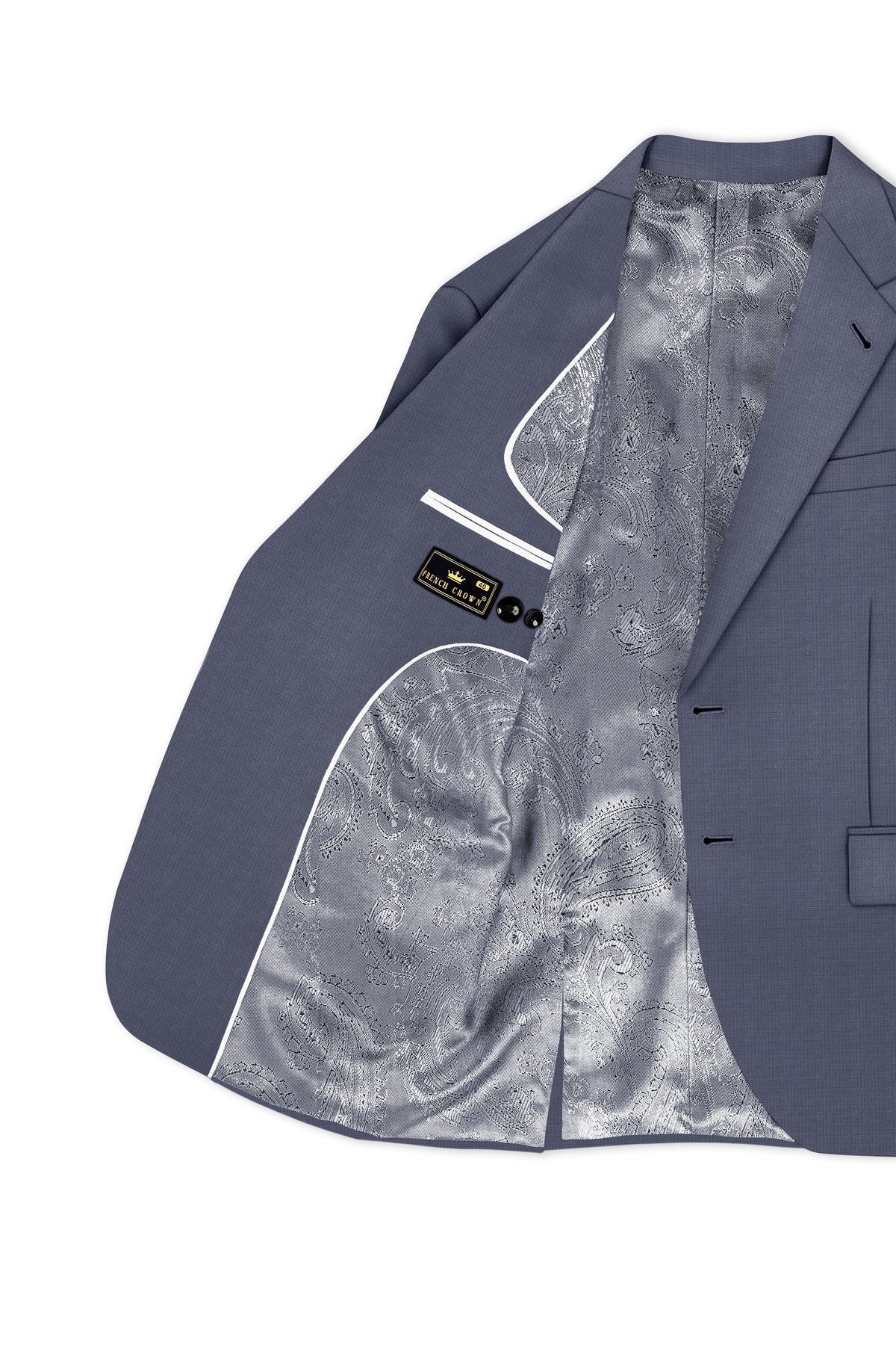 Graphite-Shuttle Gray Diamond Textured Wool Rich Slight Stretch Single Breasted Suit