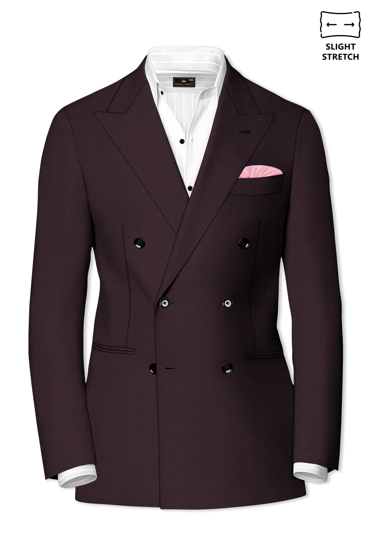 Velaris-Thunder Purple Diamond Textured Wool Rich Slight Stretch Double Breasted Suit