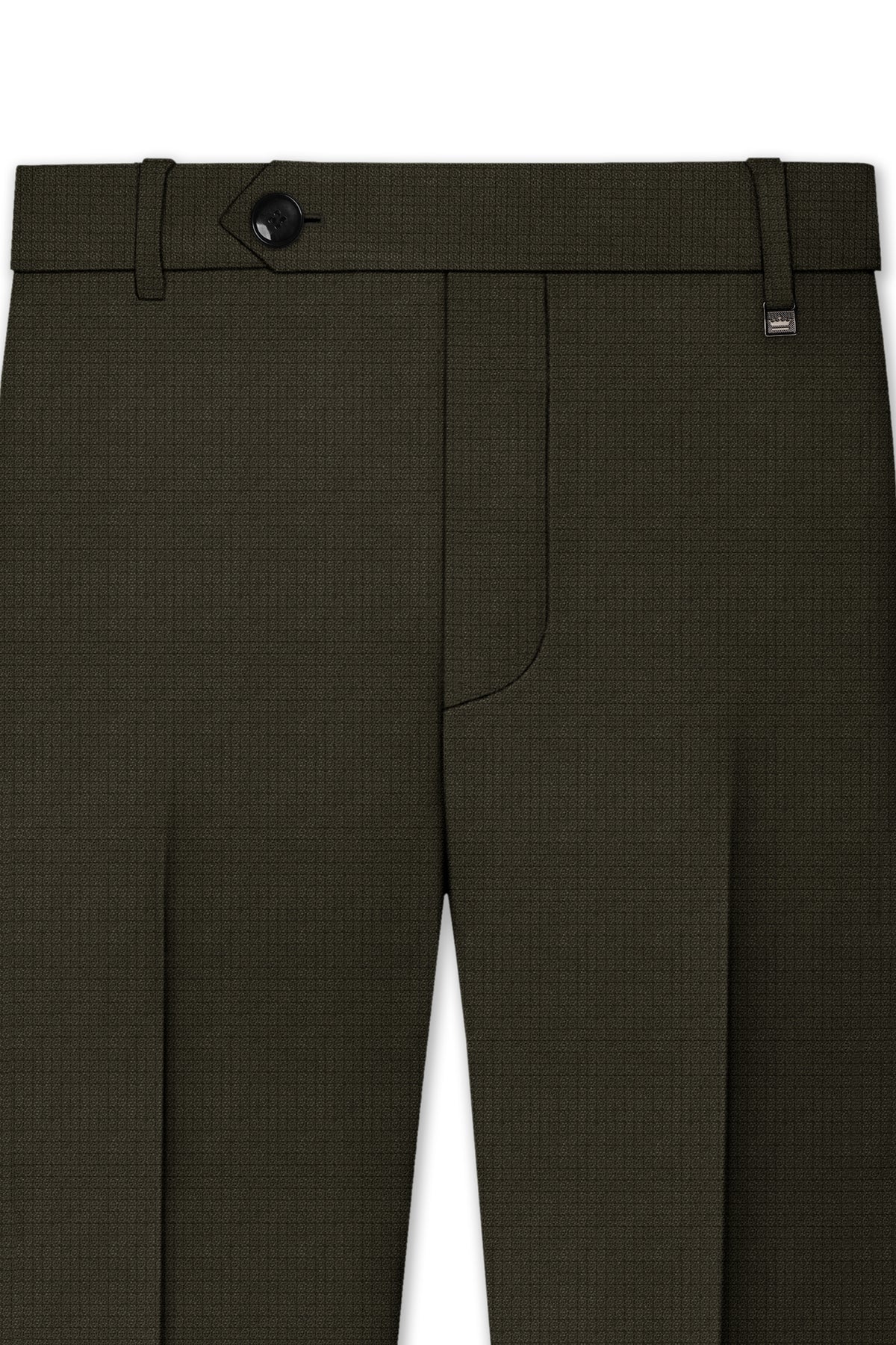 Prestige-Zeus Green Diamond Textured Wool Rich Slight Stretch Double Breasted Suit