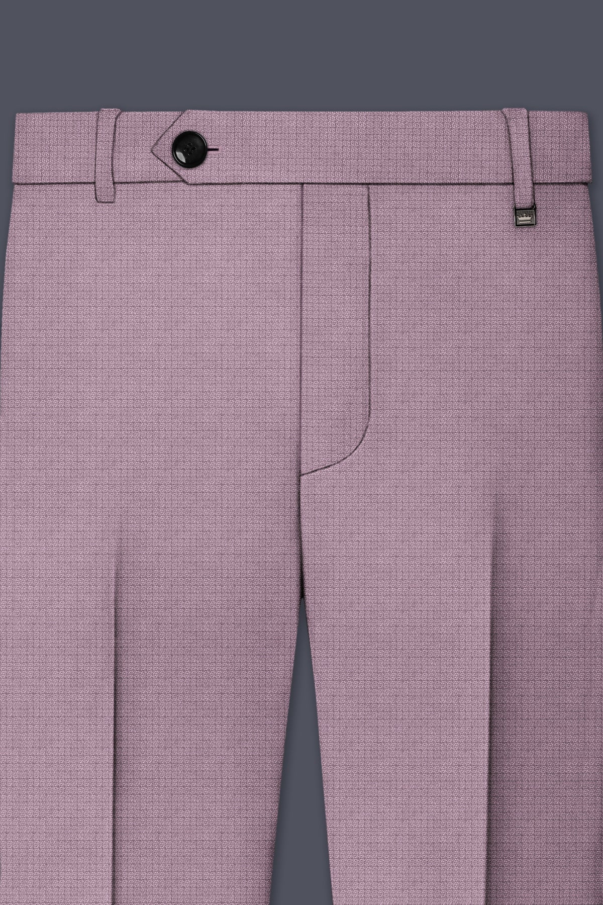Regalia-Mountbatten Pink Diamond Textured Wool Rich Slight Stretch Cross Placket Bandhgala Suit