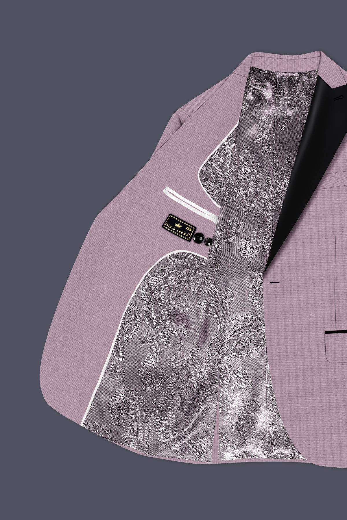 Regalia-Mountbatten Pink Diamond Textured Wool Rich Slight Stretch Peak Lapel Tuxedo Suit