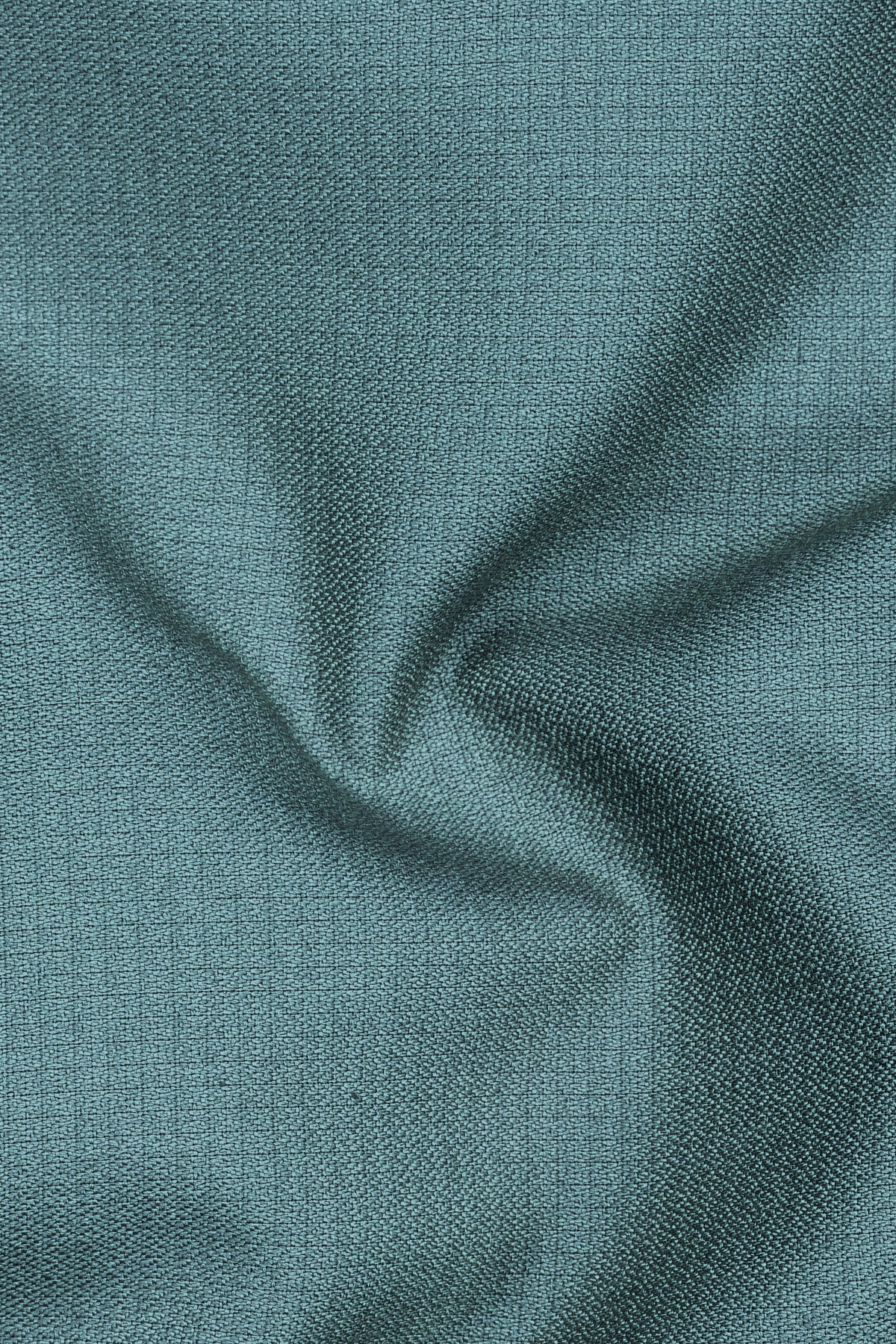 Viridian-Beetle Green Diamond Textured Wool Rich Slight Stretch Peak Lapel Tuxedo Suit