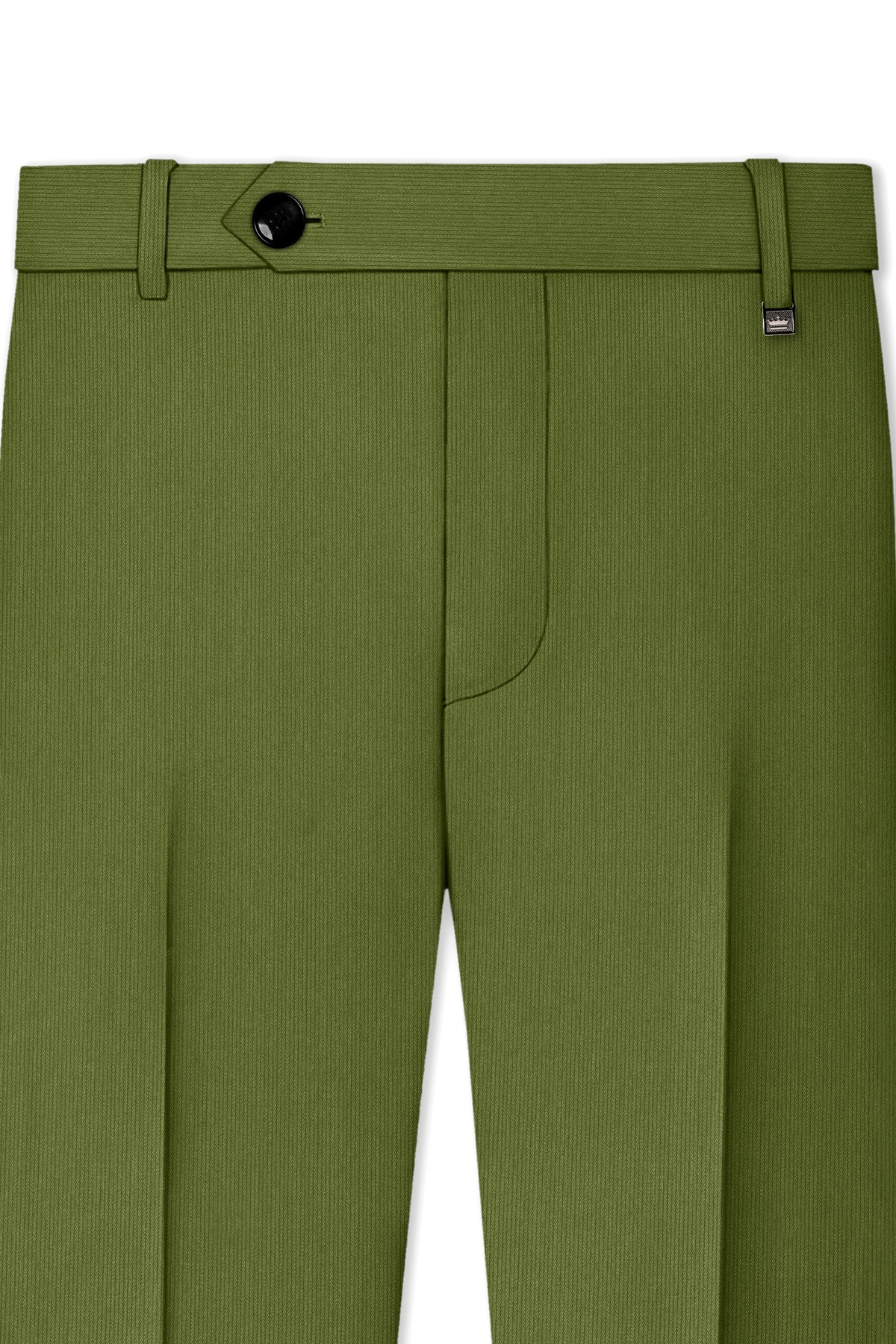 Hunter-Muddy Green Diamond Textured Wool Rich Slight Stretch Single Breasted Suit