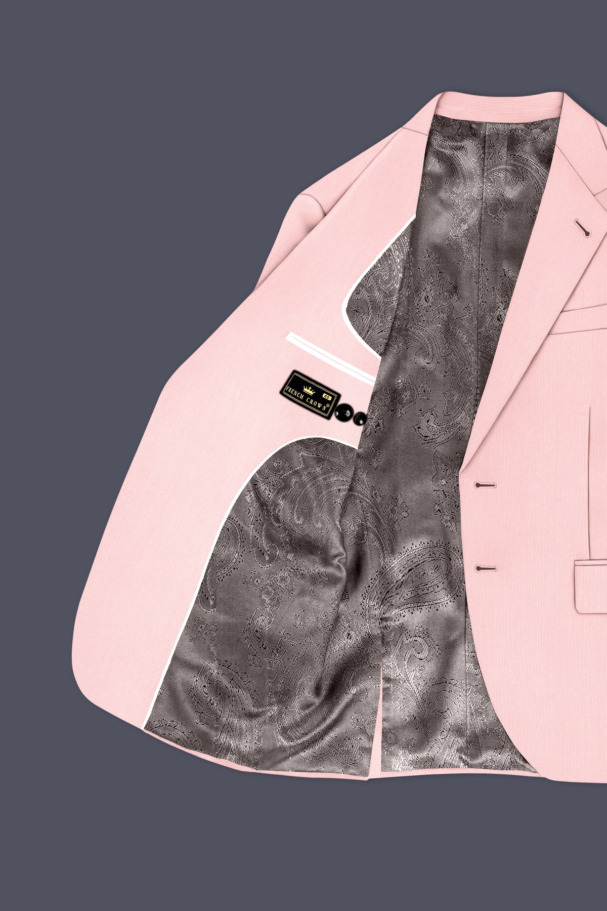 Elara-Cosmos Pink Diamond Textured Wool Rich Slight Stretch Single Breasted Suit
